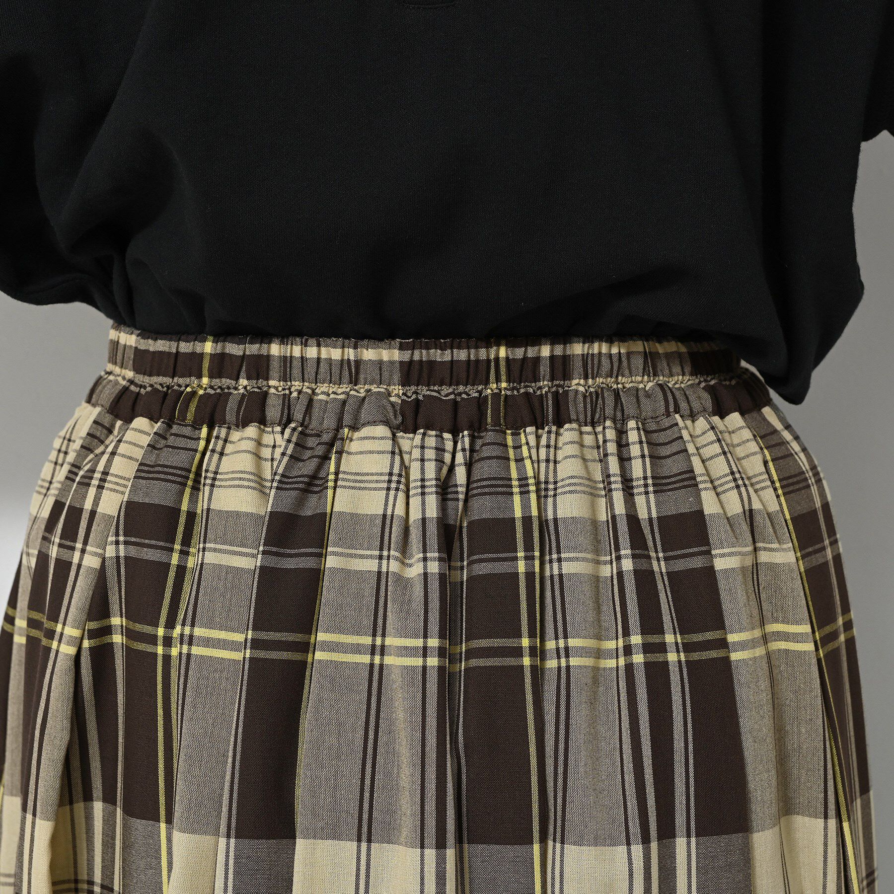 Dessin「【洗える】映えチェック柄ギャザースカート」|スカート|