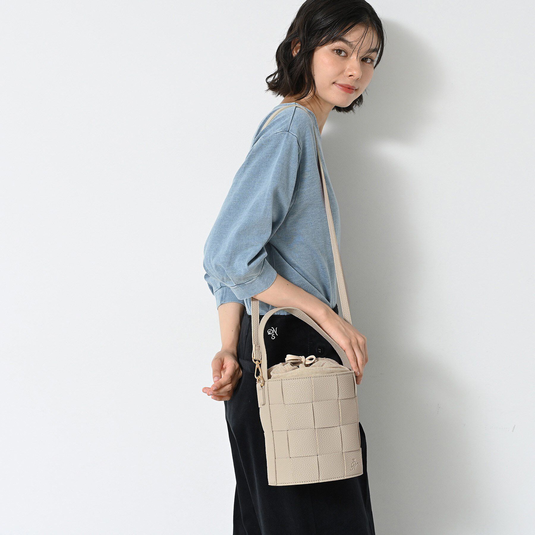 Dessin「【2WAY】メッシュバケツBAG」|ショルダー・メッセンジャー|グレージュ(050)