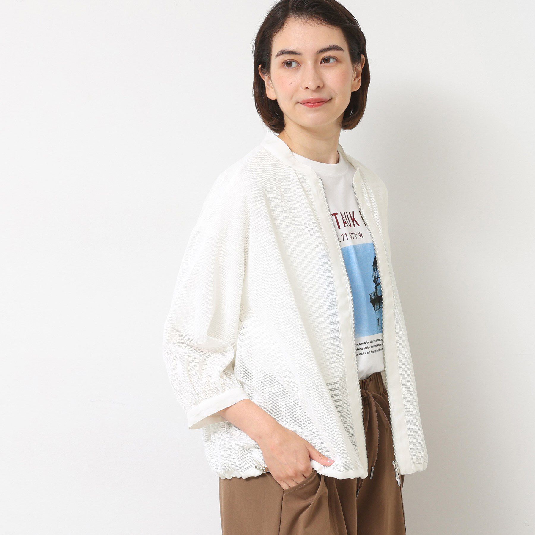 Dessin「【洗える】メッシュシアージャケット」|ブルゾン・スタジャン|