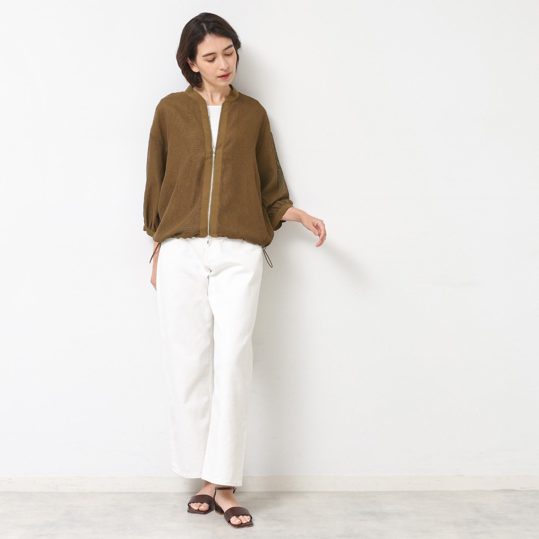 Dessin「【洗える】メッシュシアージャケット」|ブルゾン・スタジャン|