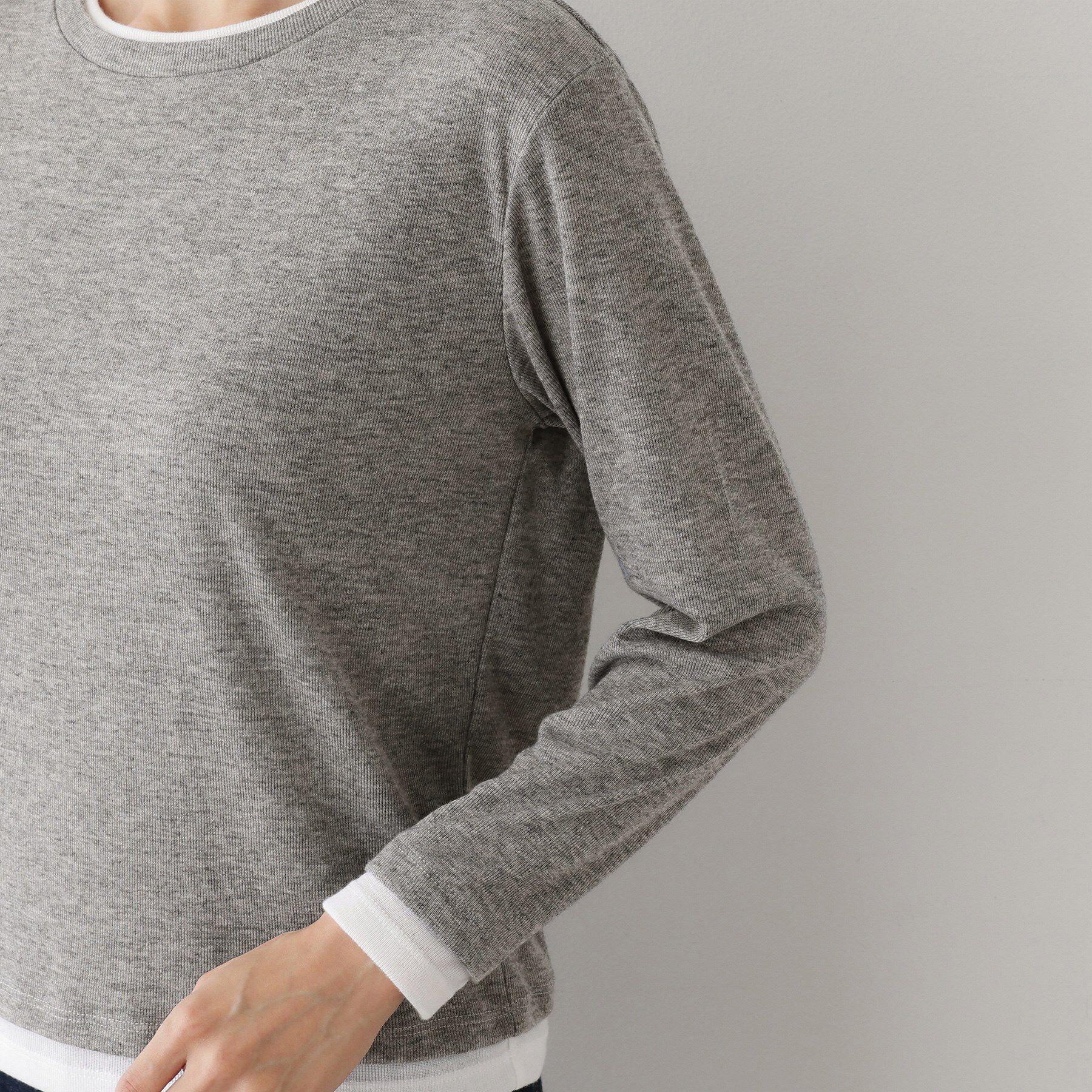 Dessin「【洗える】バイカラーシアーリブカットソー」|Tシャツ・カットソー|