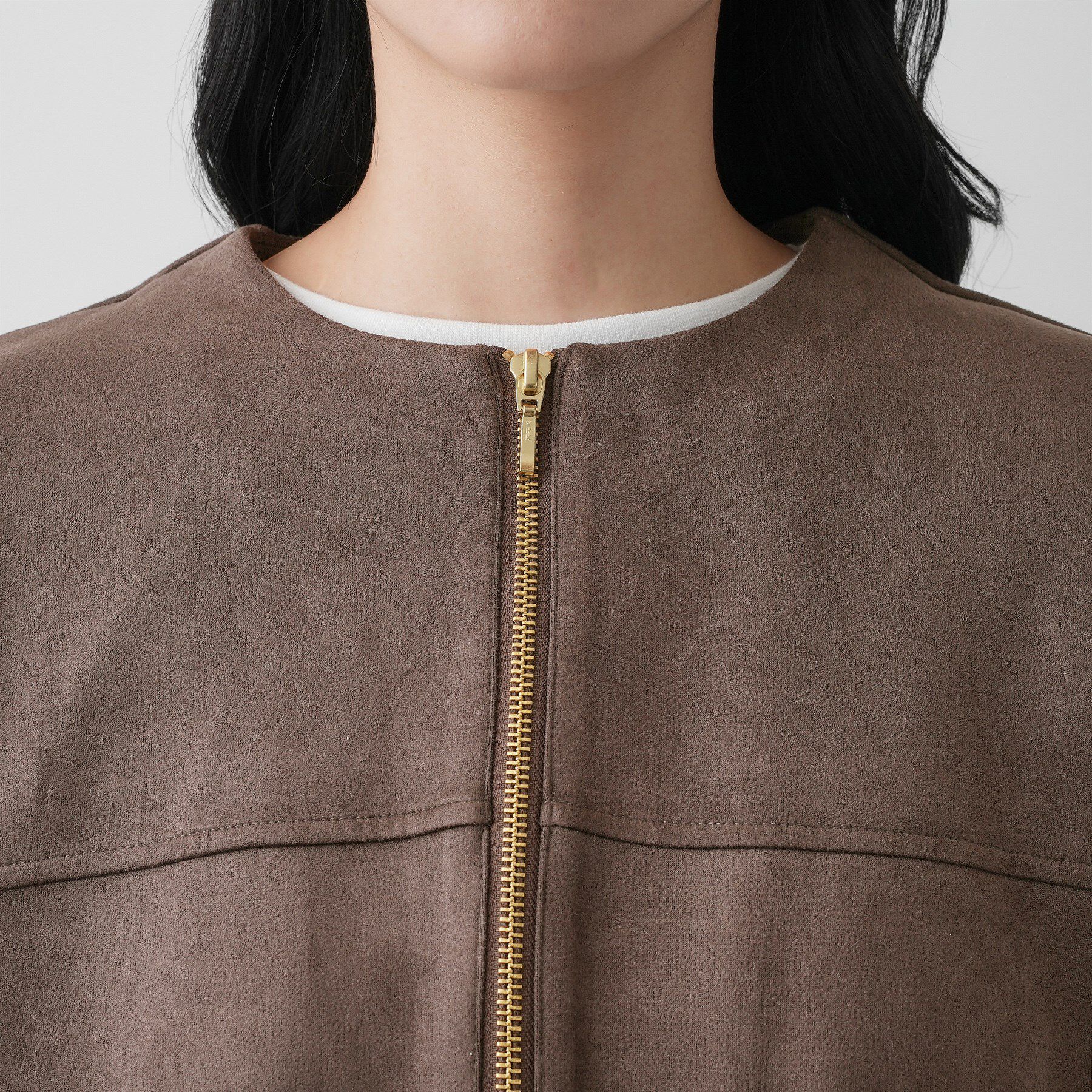 Dessin「【セットアップ可・洗える】マシュマロスウェードジップブルゾン」|ブルゾン・スタジャン|