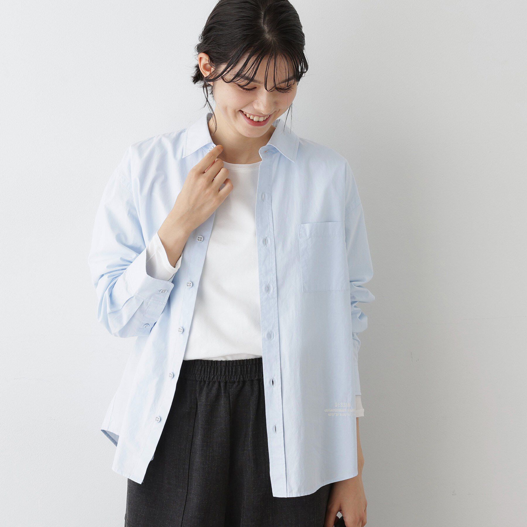 Dessin「【ユニセックス/洗える】コットンブロードシャツ」|シャツ・ブラウス|