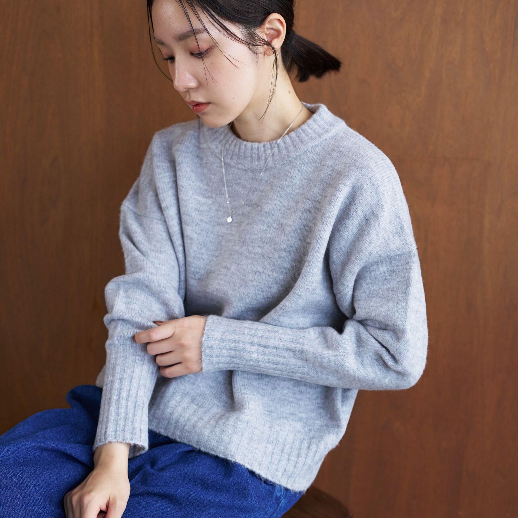 Dessin「【洗える】クルーネックワイドニット」|ニット・セーター|グレー(012)