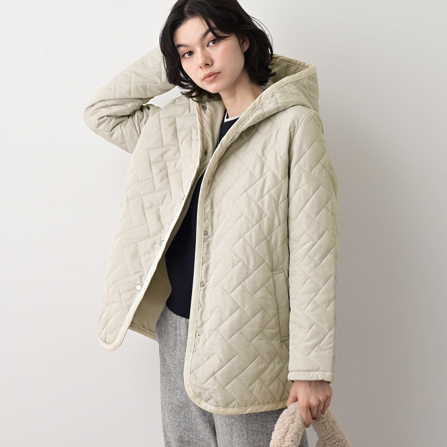 Dessin「キルトフードジャケット」|その他|ライトグレー(011