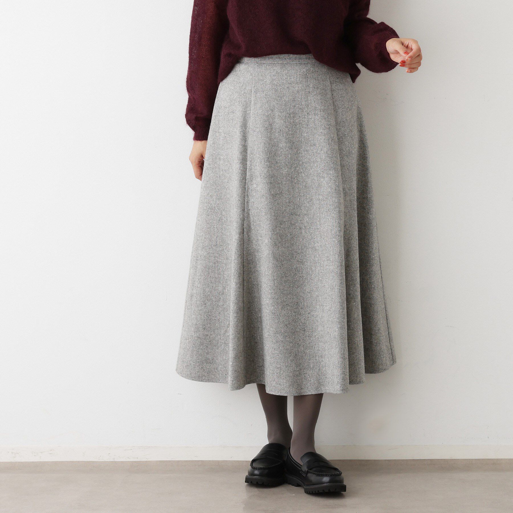 Dessin「【洗える】ツイードフレアスカート」|スカート|グレー(512)