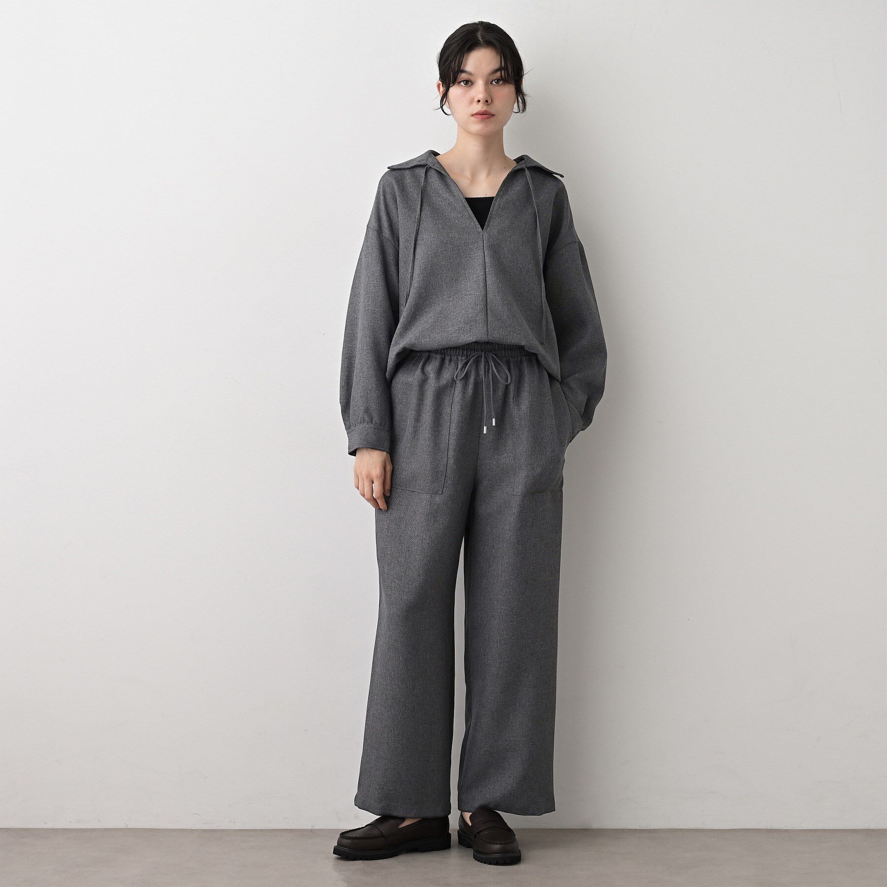 Dessin「【セットアップ可/洗える】ツイードライクスキッパーシャツ」|シャツ・ブラウス|