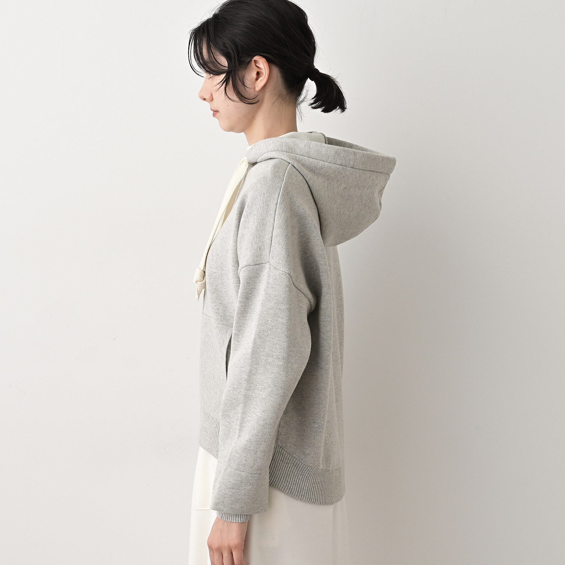 Dessin「【洗える】コットンカシミヤブレンドフードジップカーディガン」|パーカー|