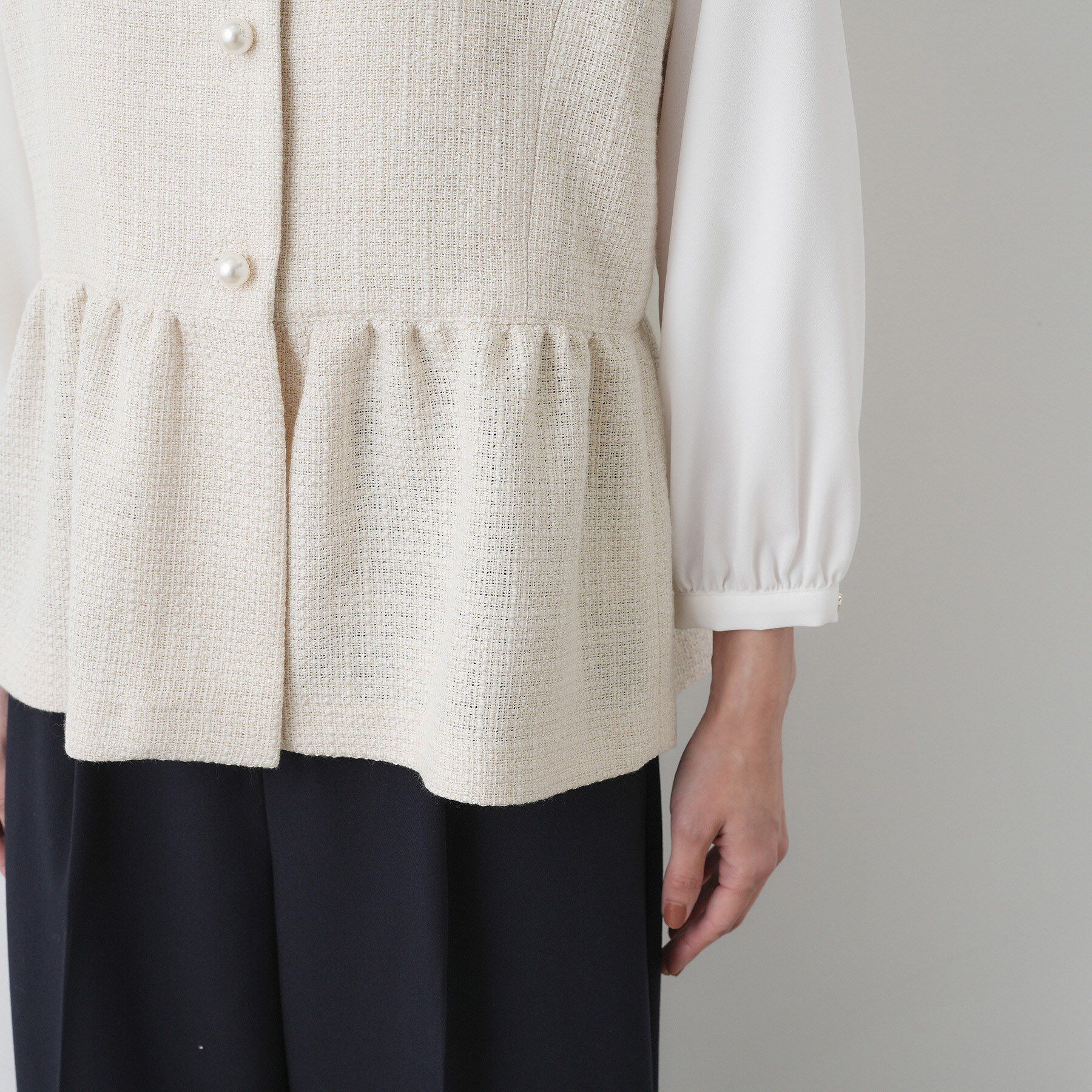 Dessin「【入卒/セレモニー】パール調ボタンベスト」|ベスト・ジレ|