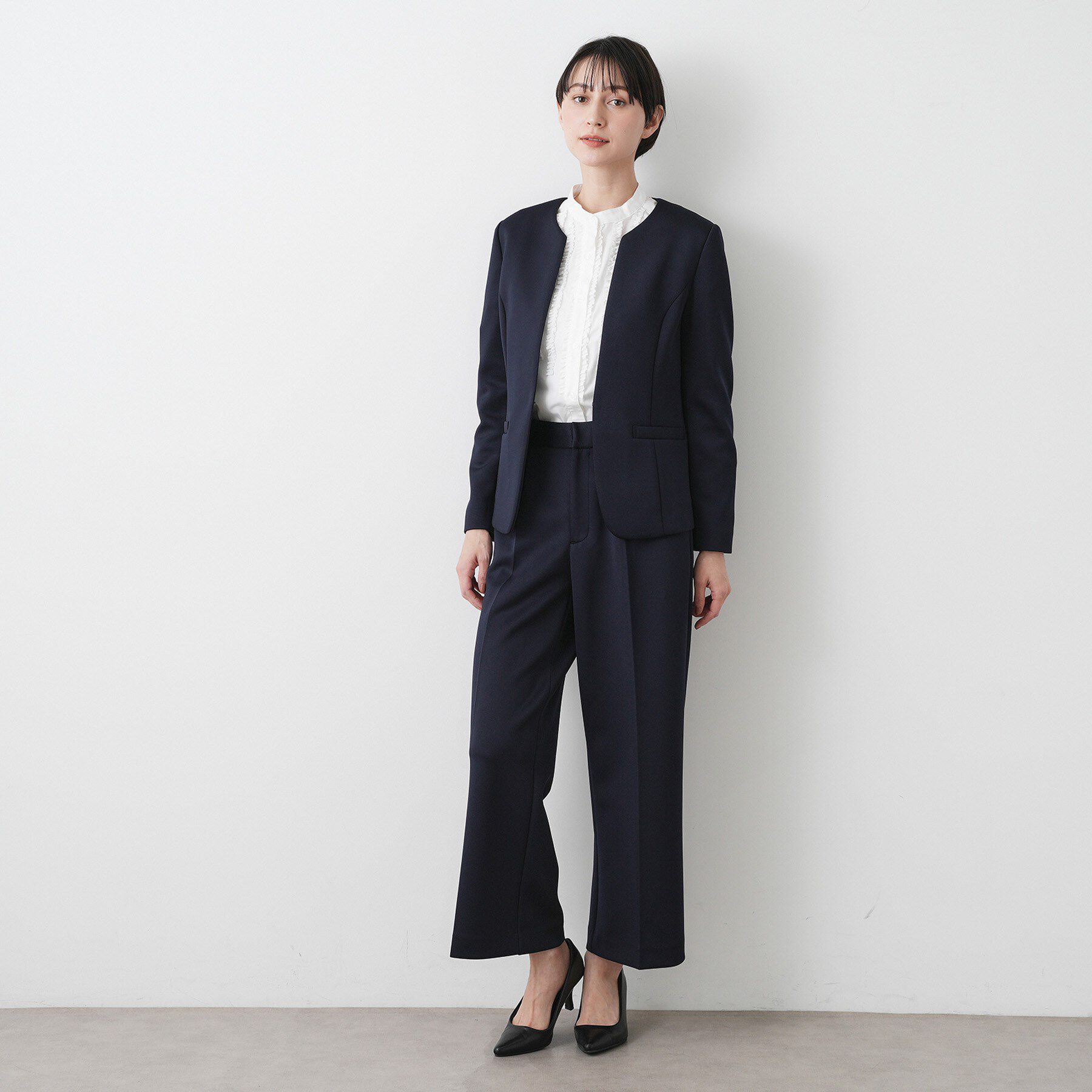 Dessin「【通勤/セットアップ可能】ソフトボンディングジャケット」|ノーカラージャケット|