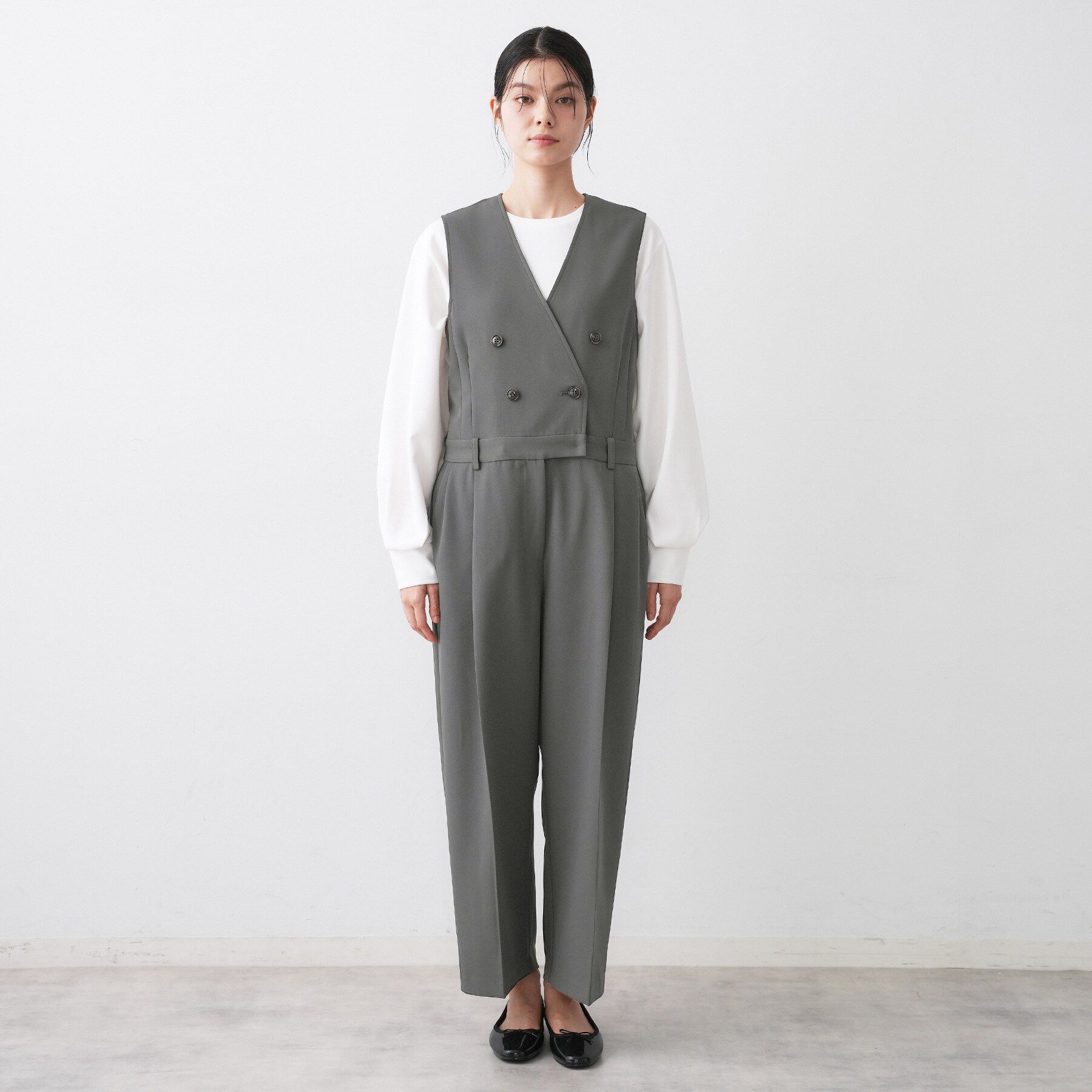 Dessin「【洗える】セットアップ風ジレオールインワン」|オールインワン|