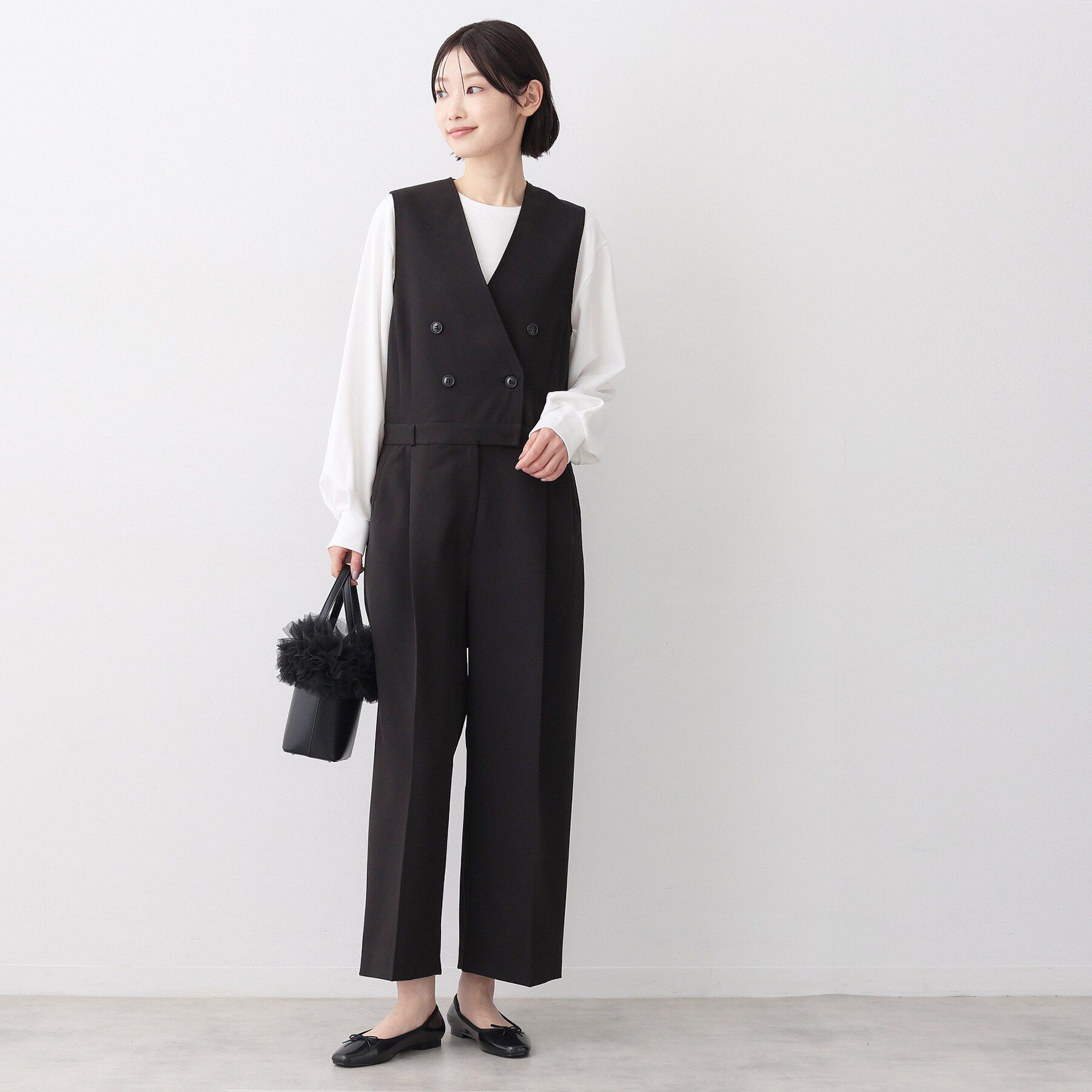 Dessin「【洗える】セットアップ風ジレオールインワン」|オールインワン|