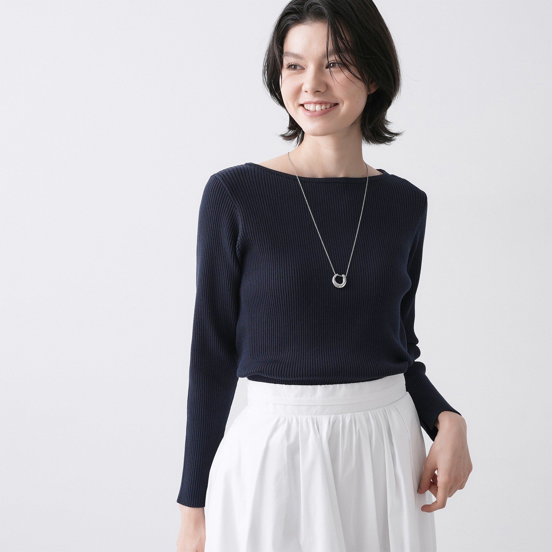 Dessin「【洗える】ボートネックリブニット」|ニット・セーター|