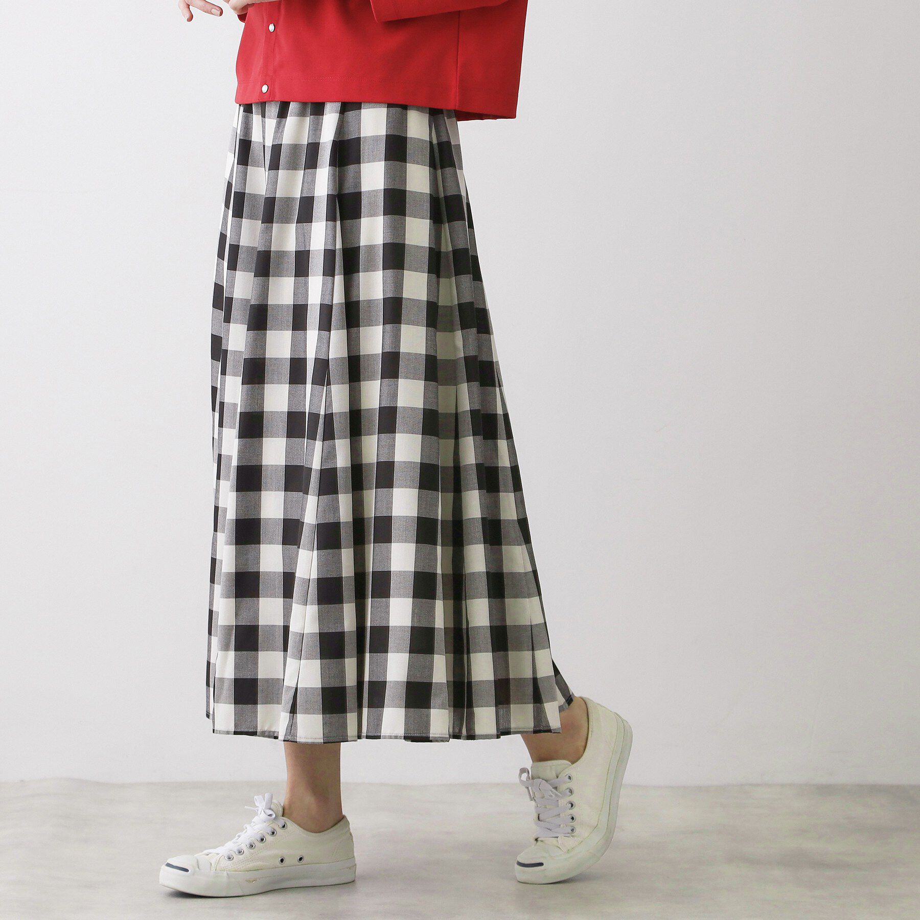 Dessin「【ウエストゴム/洗える】映えチェック柄スカート」|スカート|