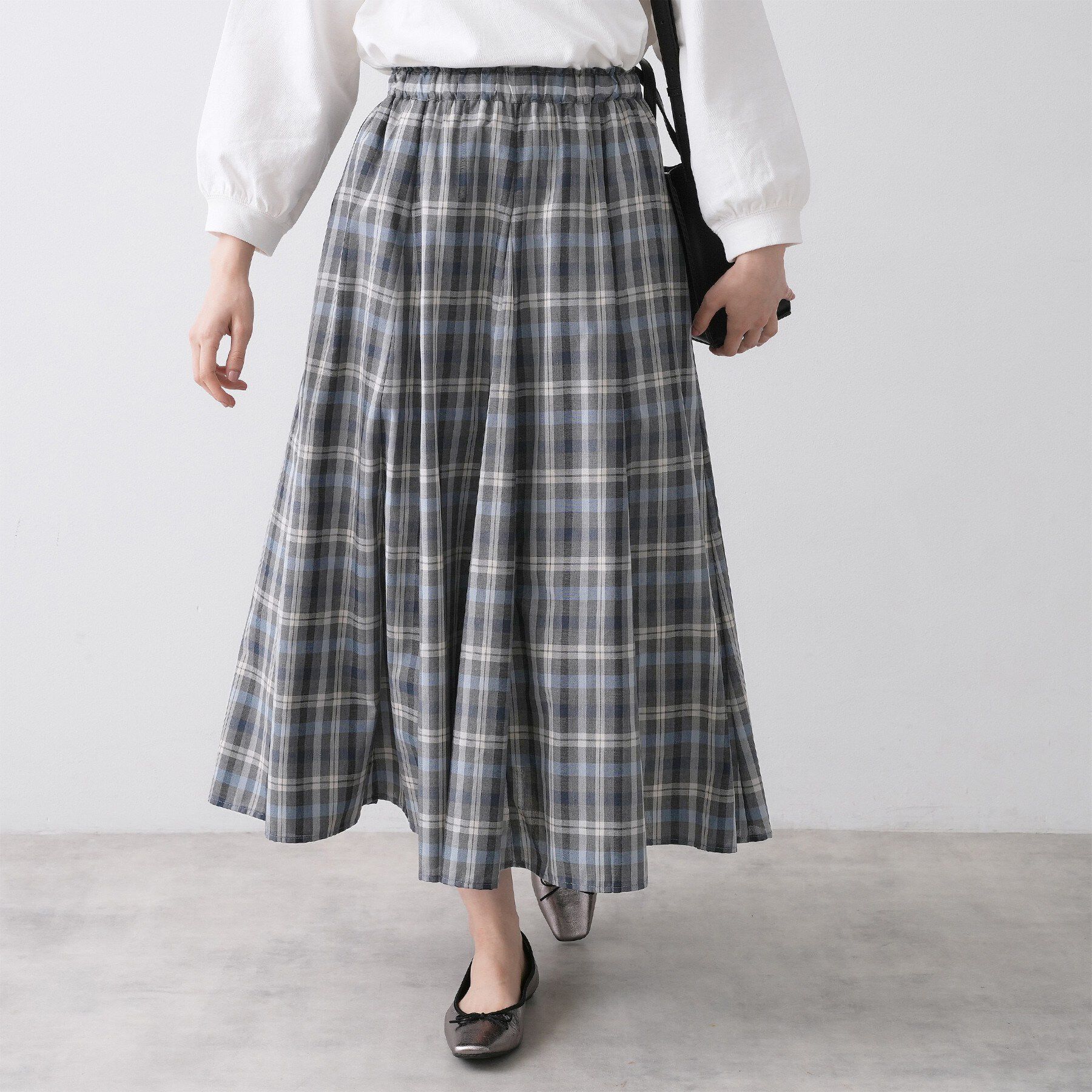 Dessin「【ウエストゴム/洗える】映えチェック柄スカート」|スカート|