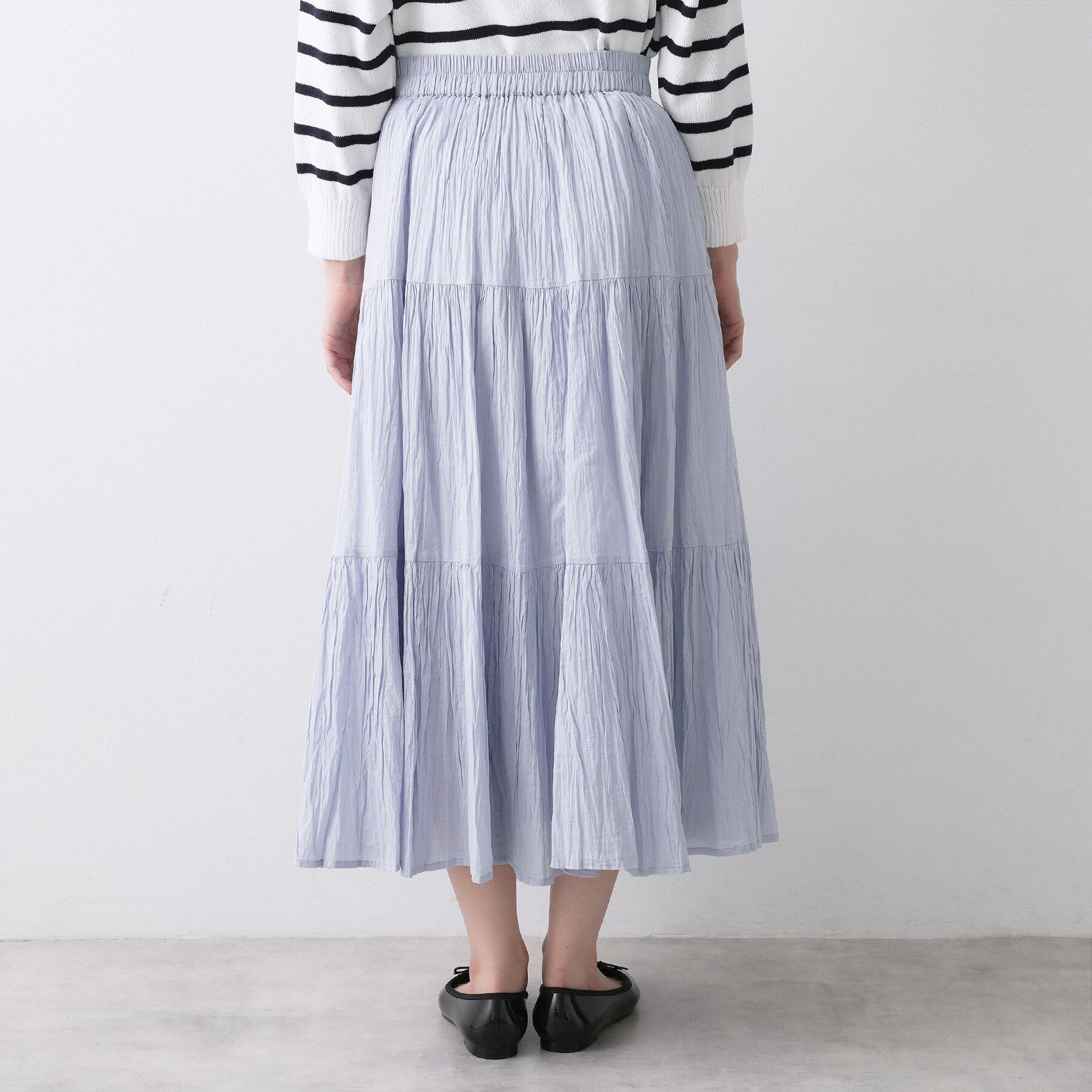 Dessin「【ウエストゴム/洗える】インドコットンティアードスカート」|スカート|