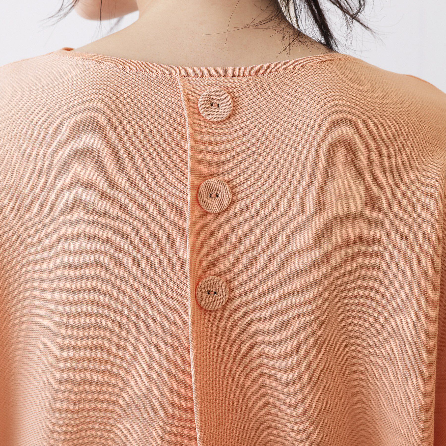 Dessin「【洗える】後ろボタンニットプルオーバー七分袖」|ニット・セーター|