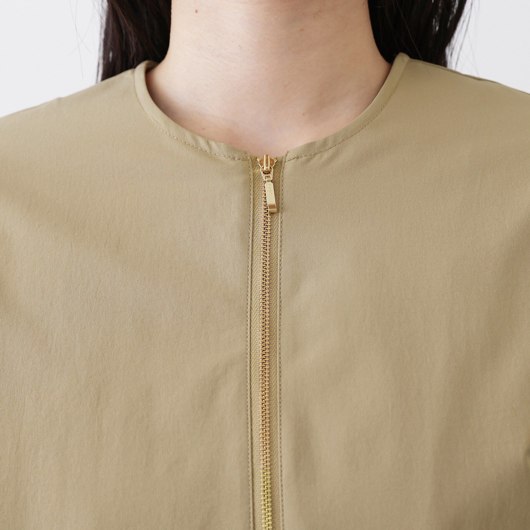 Dessin「【撥水/洗える】ノーカラーブルゾン」|ブルゾン・スタジャン|