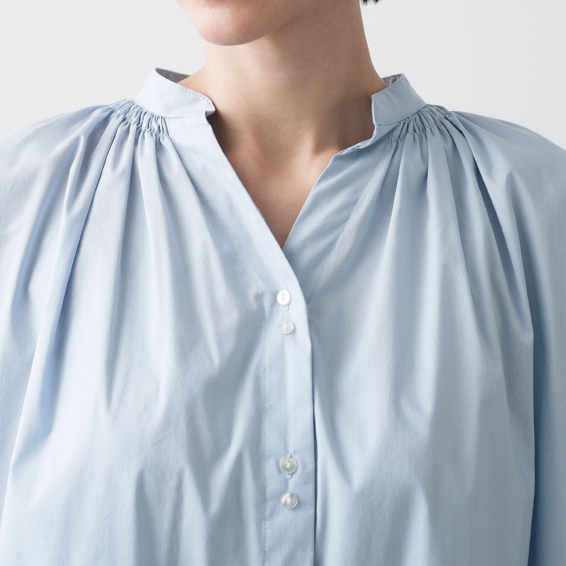 Dessin「【洗える】シャーリングネックチュニックシャツ」|チュニック|