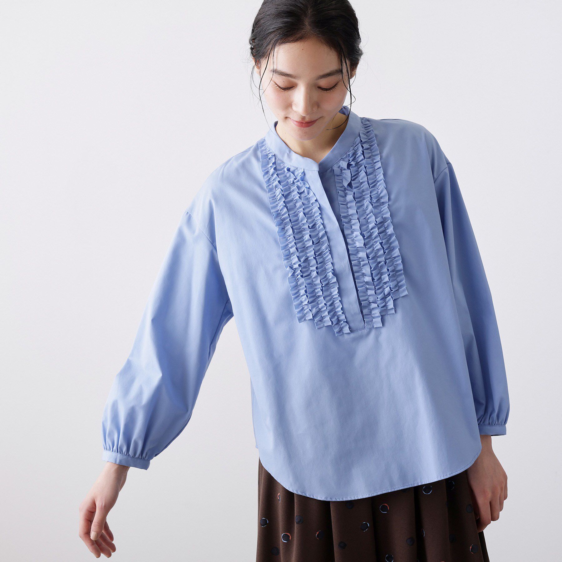 Dessin「【着映え/洗える】フロントフリルブラウス」|シャツ・ブラウス|