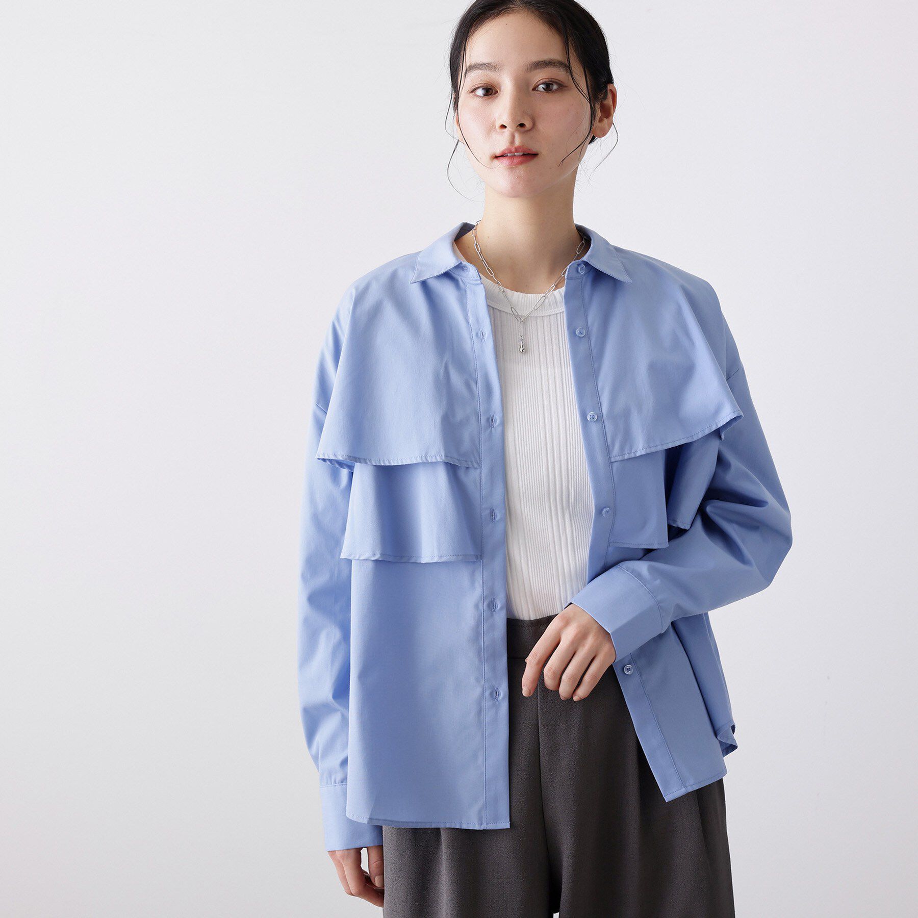 Dessin「【洗える】フリルシャツブラウス」|シャツ・ブラウス|