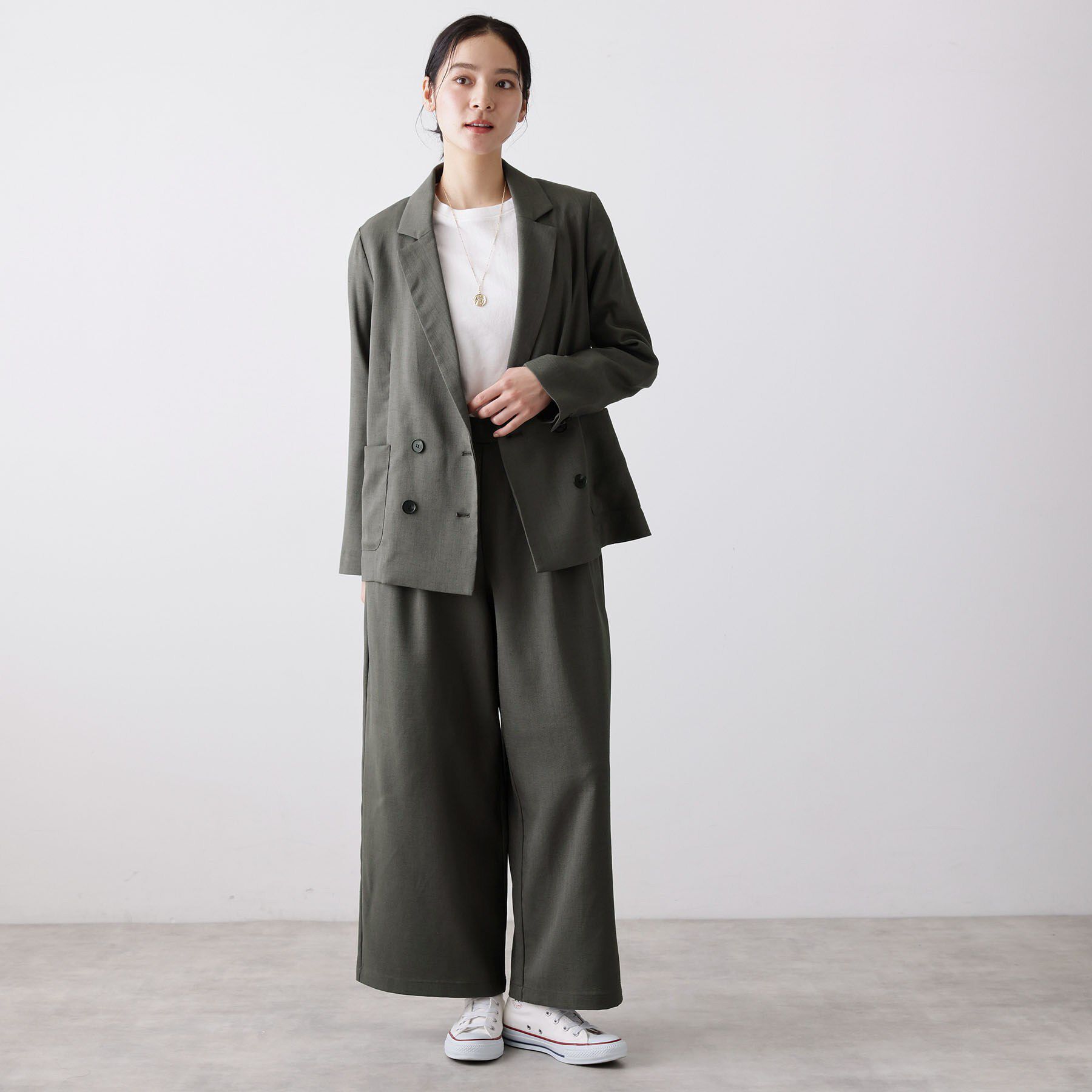 Dessin「【セットアップ可/洗える】リネンライクダブルジャケット」|テーラードジャケット|