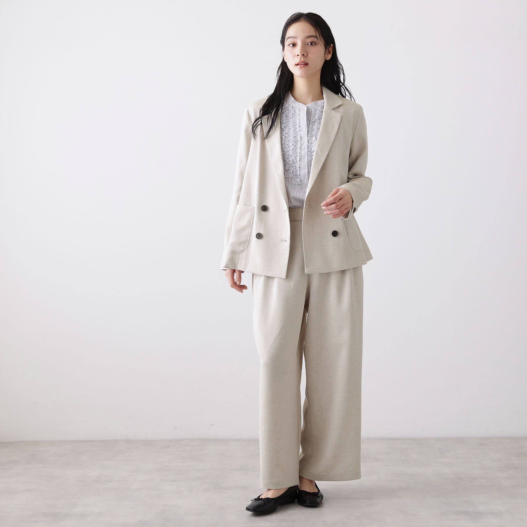 Dessin「【セットアップ可/洗える】リネンライクワイドパンツ」|その他|