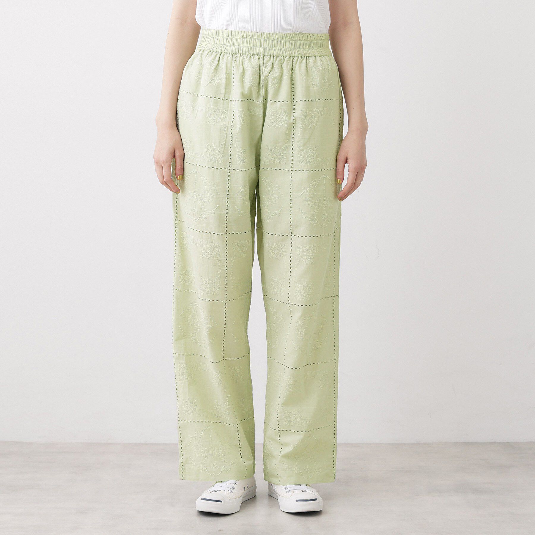 Dessin「【セットアップ可/ウエストゴム】刺繍スクエアレースワイドパンツ」|その他|