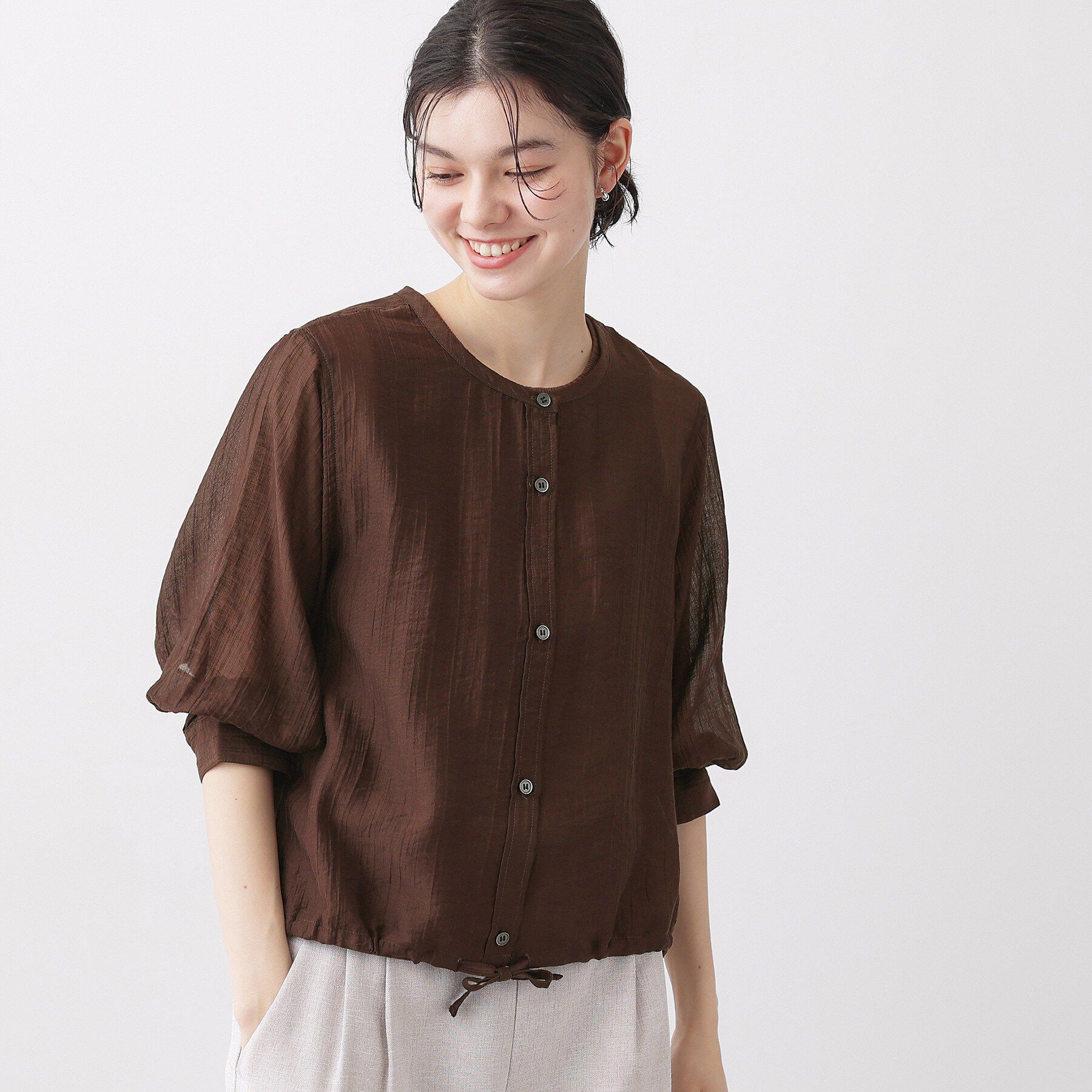 Dessin「【洗える】シアードロストブラウス」|シャツ・ブラウス|