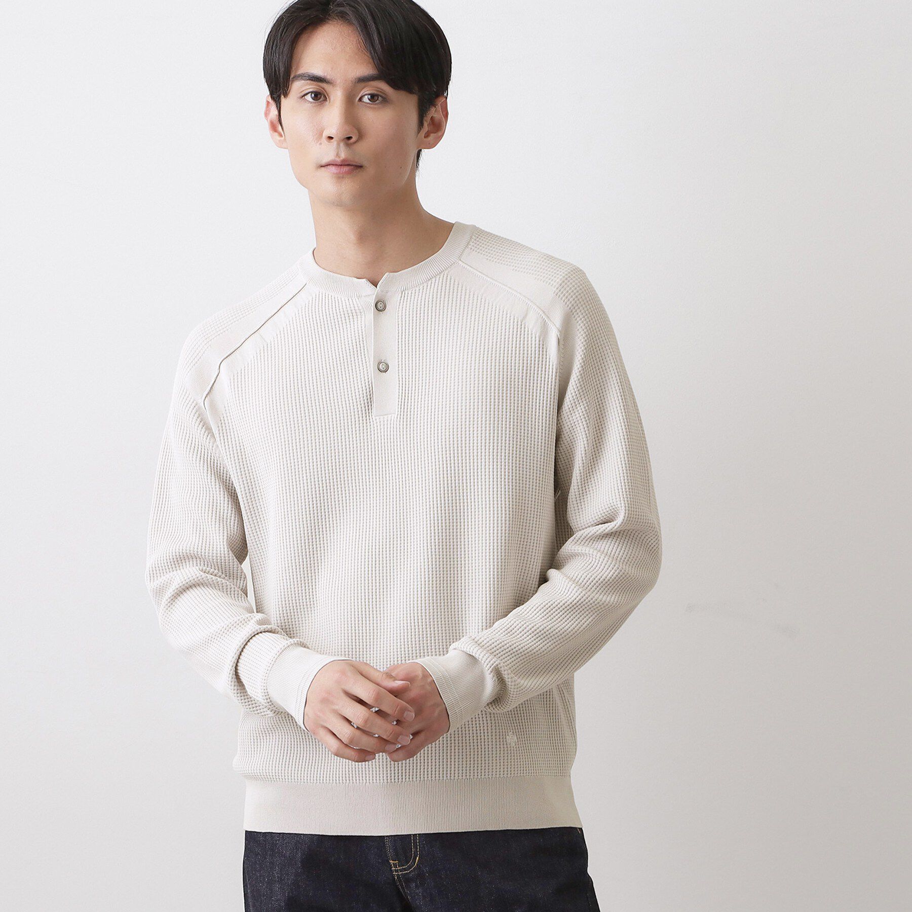 Dessin「コットンワッフルニット」|ニット・セーター|ライトグレー(011