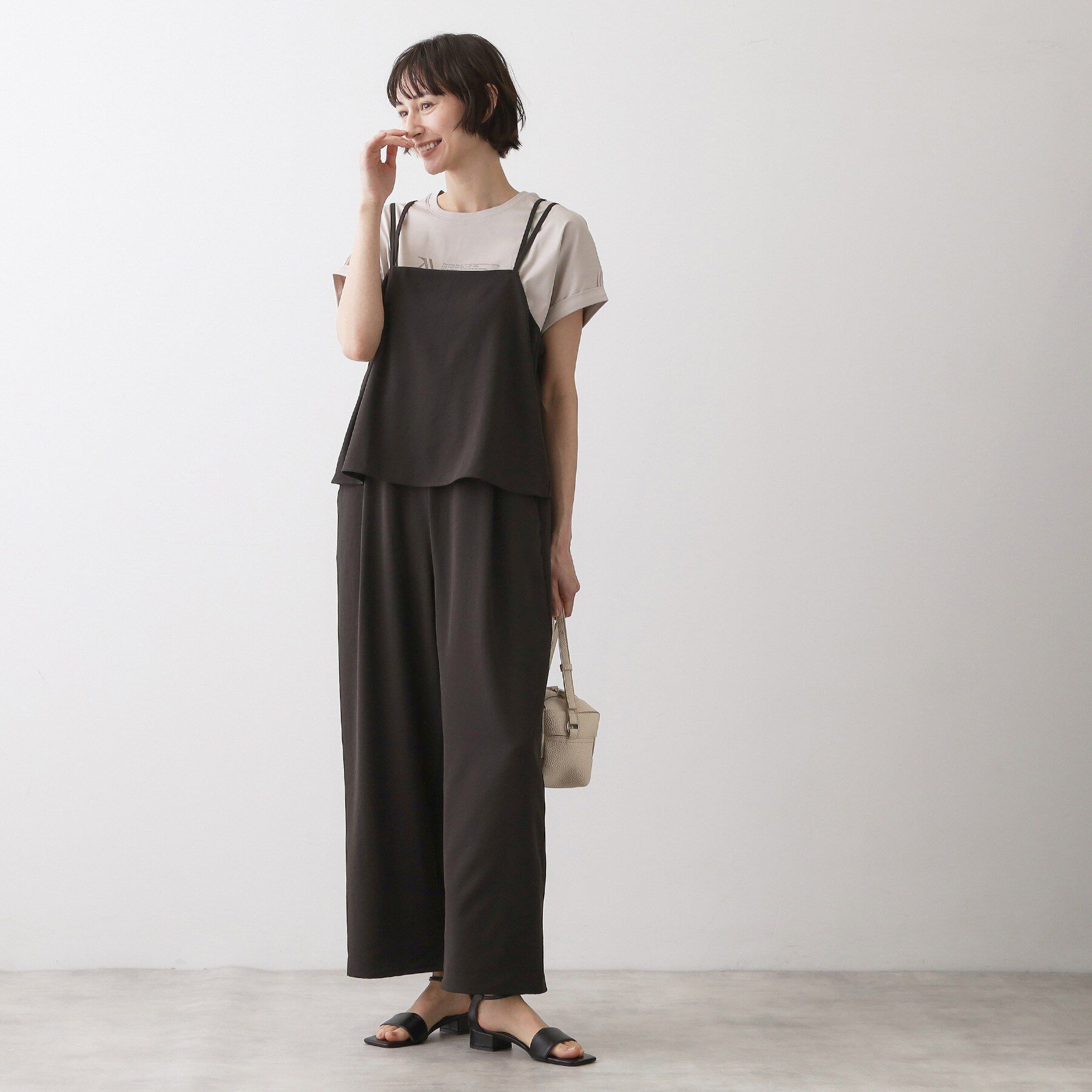 Dessin「【吸汗速乾/洗える】リラクシーキャミサロペット」|オールインワン|