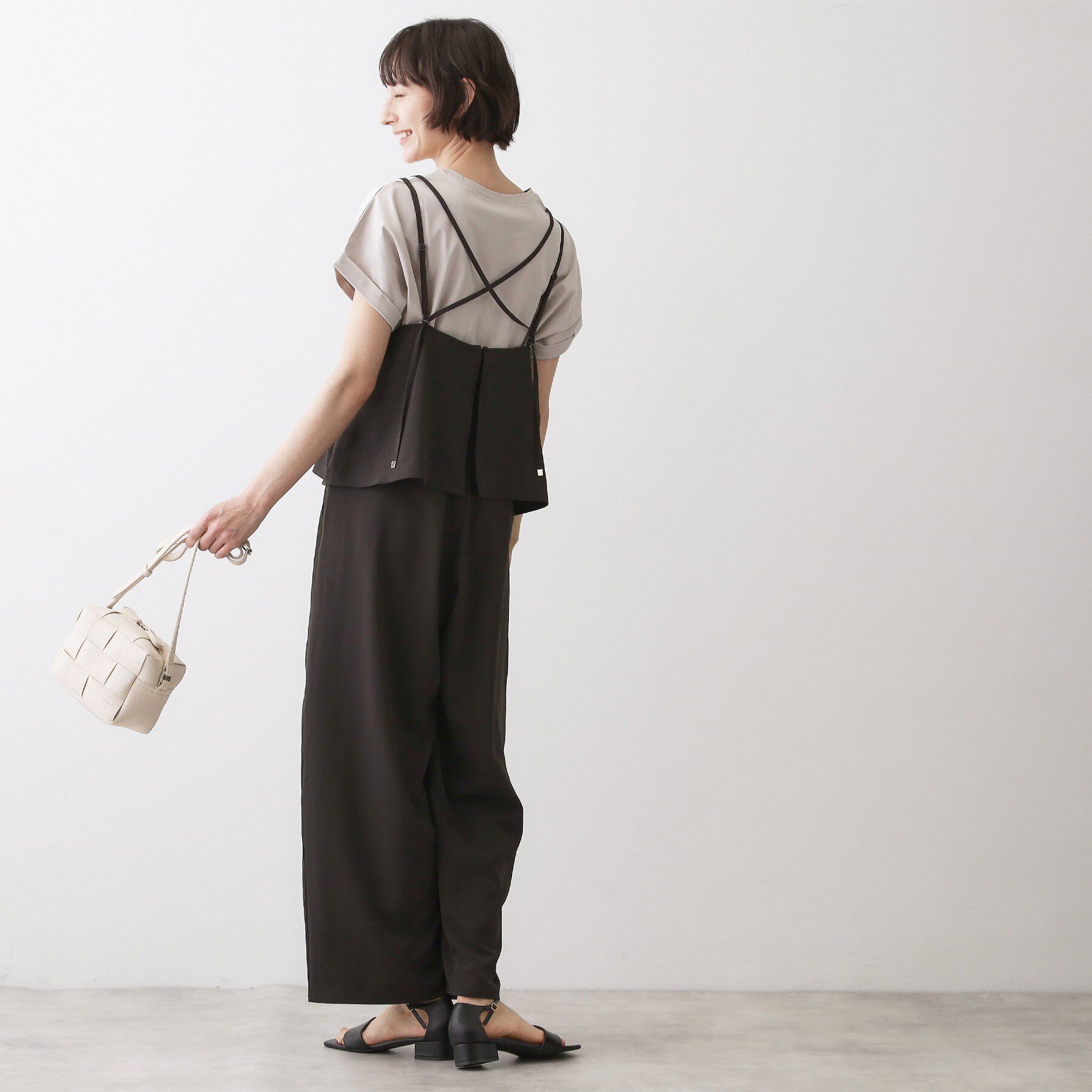 Dessin「【吸汗速乾/洗える】リラクシーキャミサロペット」|オールインワン|