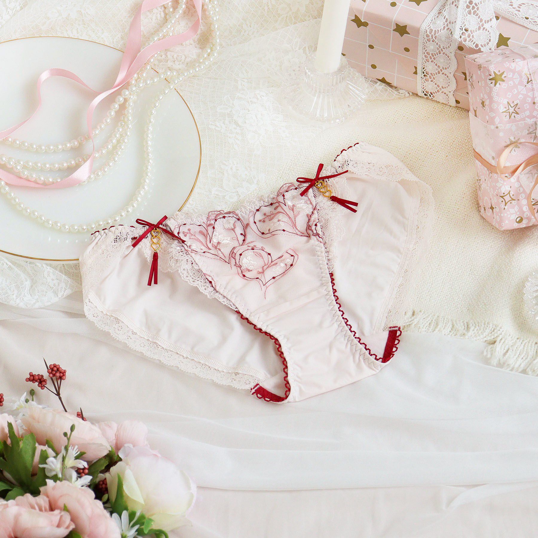 Risa Magli「フローチェ ノーマルショーツ」|インナー|ピンク(071)