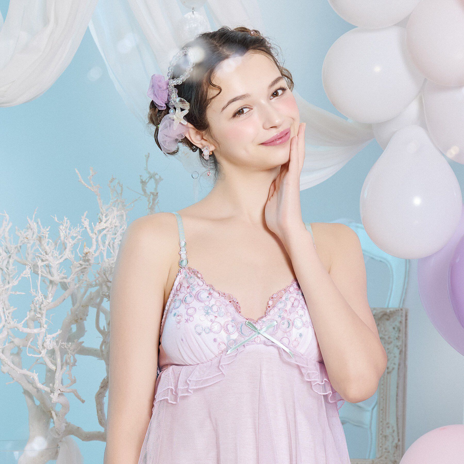 Risa Magli「アンチェ カップ付キャミソール」|キャミソール|ラベンダー(080)