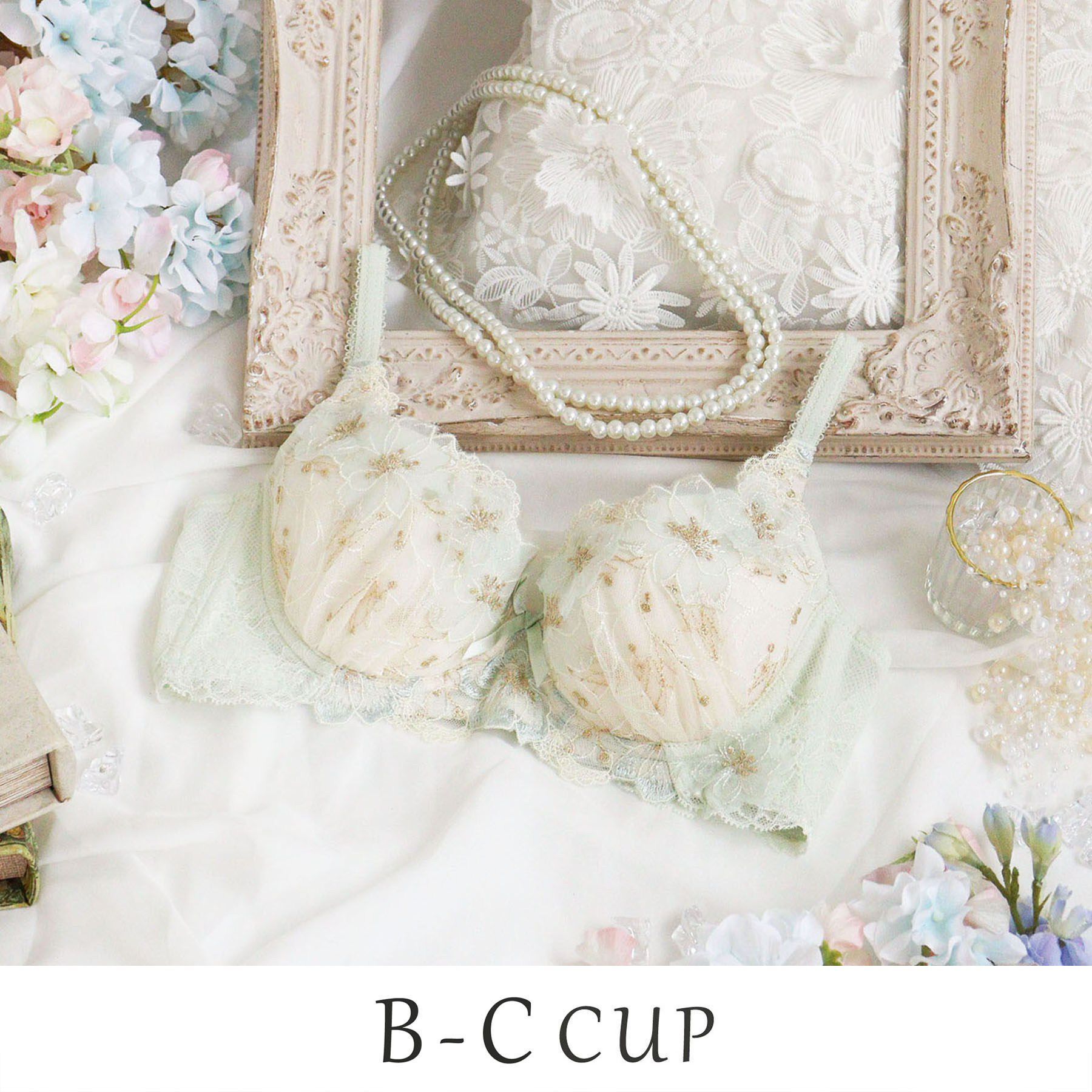 Risa Magli「リカルダ ブラジャー (B-C) ＜D Make Type＞」|インナー|ミントグリーン(02