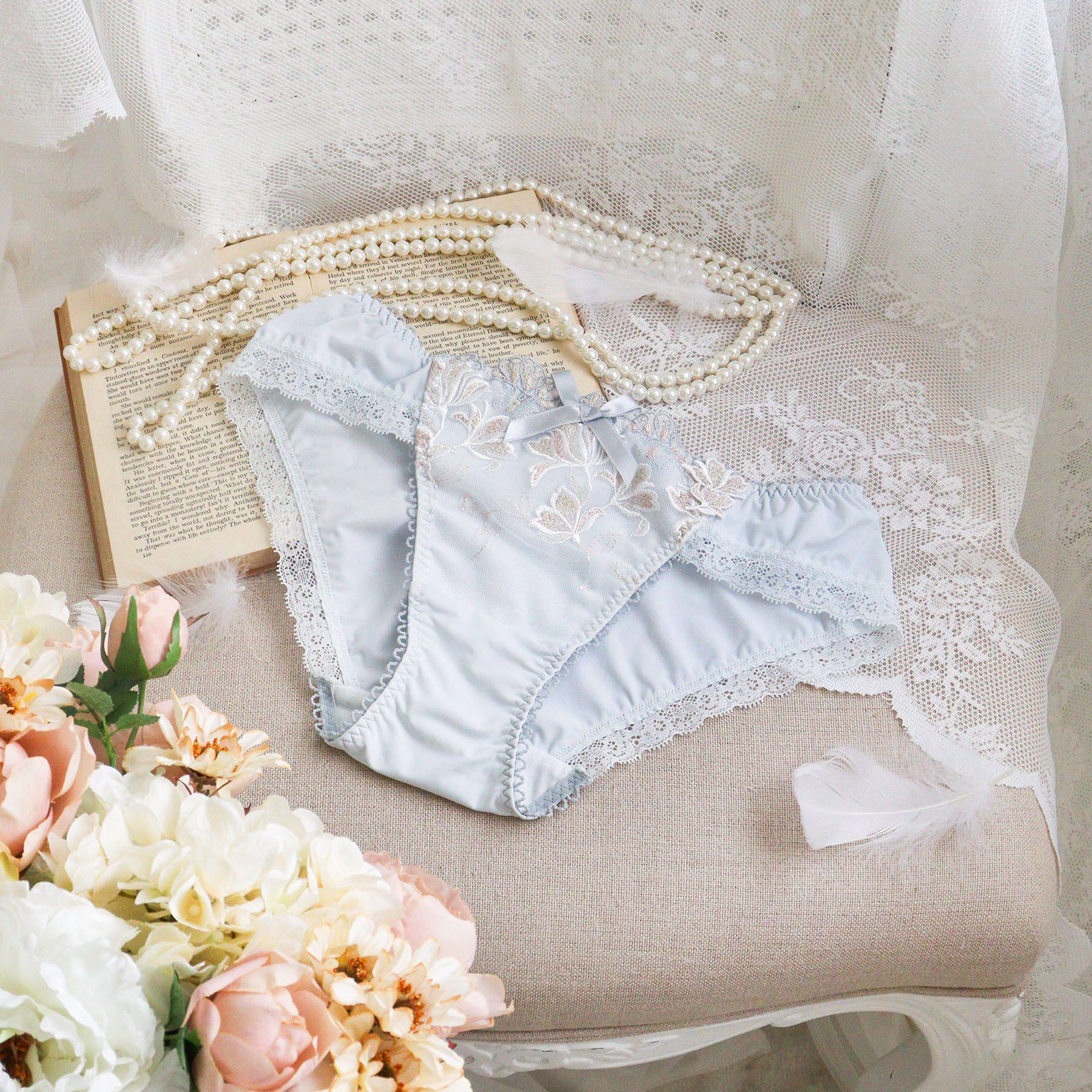 Risa Magli「リーゼル ノーマルショーツ」|インナー|サックスブルー(09