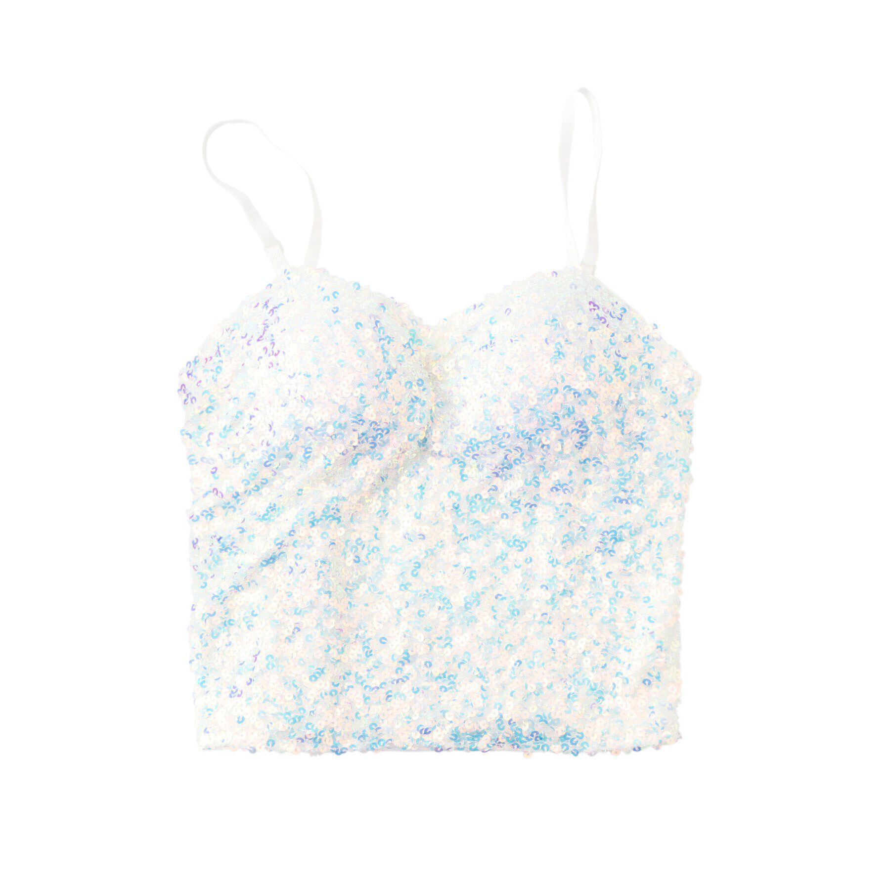 Doll Kiss「カップ付きスパンコールキャミソール」|キャミソール|ﾎﾜｲﾄ(001)