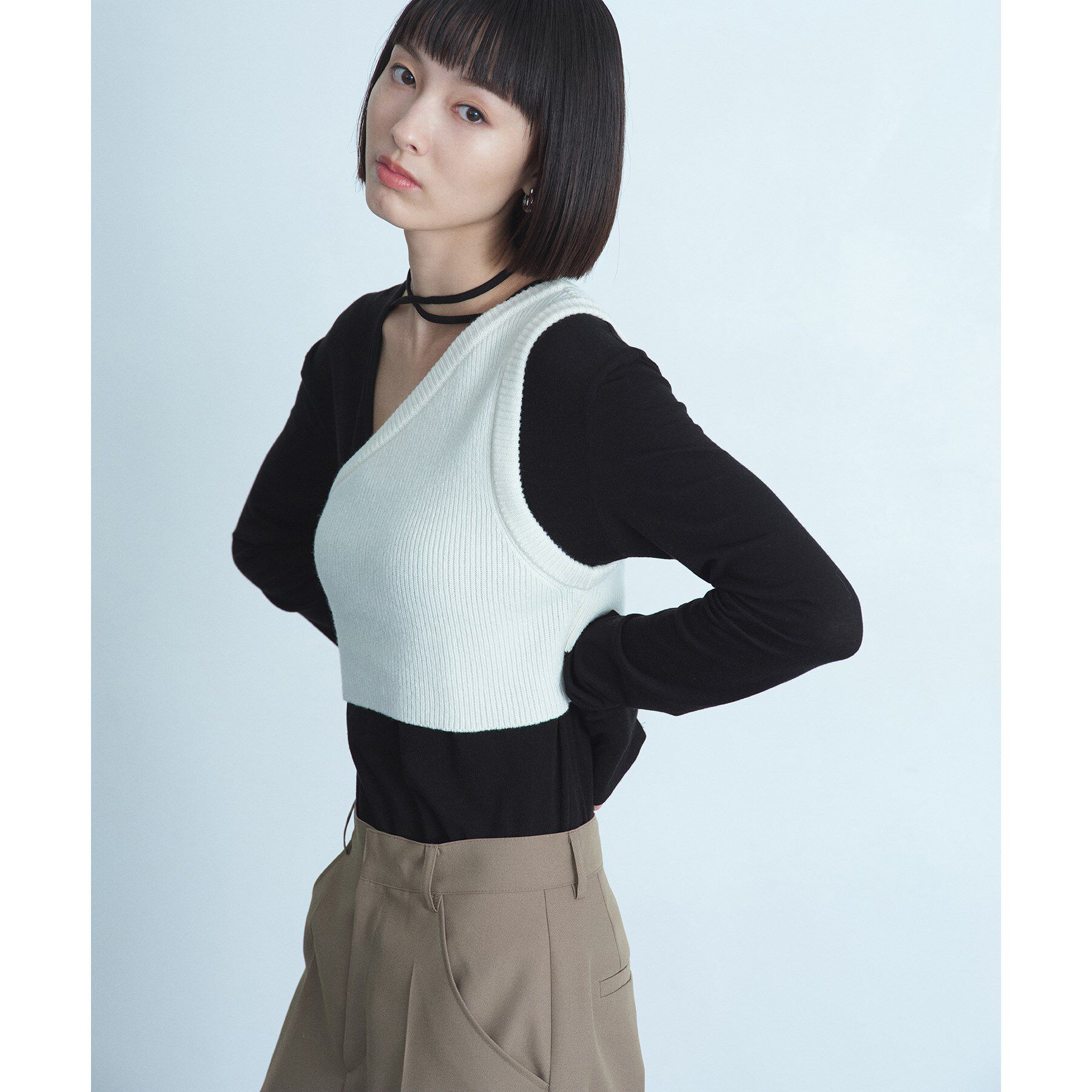 CODE A「asymmetry knit vest」|ニット・セーター|