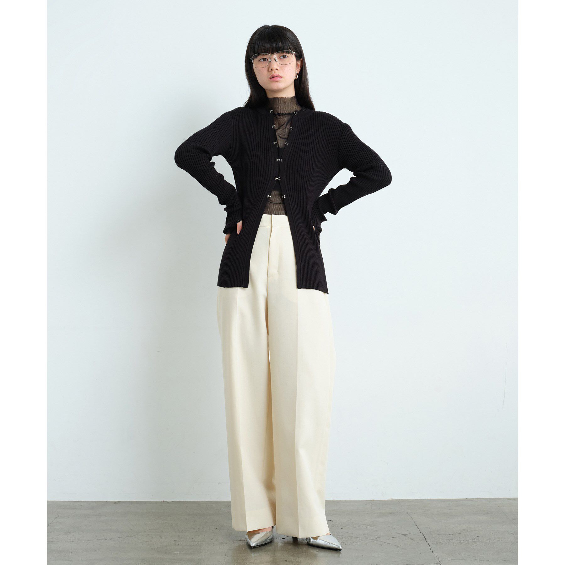 CODE A「fronthook knit cardigan」|カーディガン|