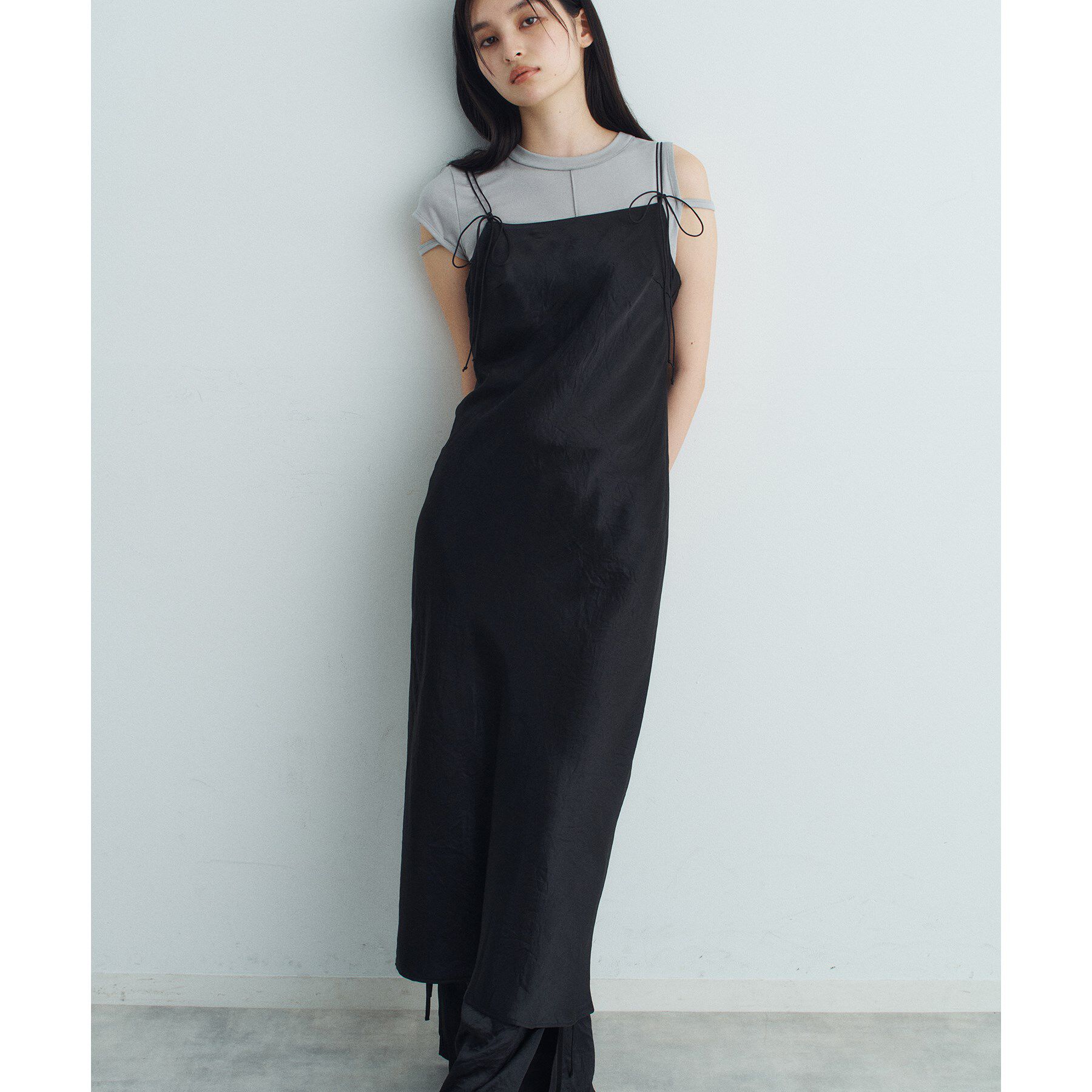 CODE A「ribbon cami dress」|ワンピース|ブラック(019)