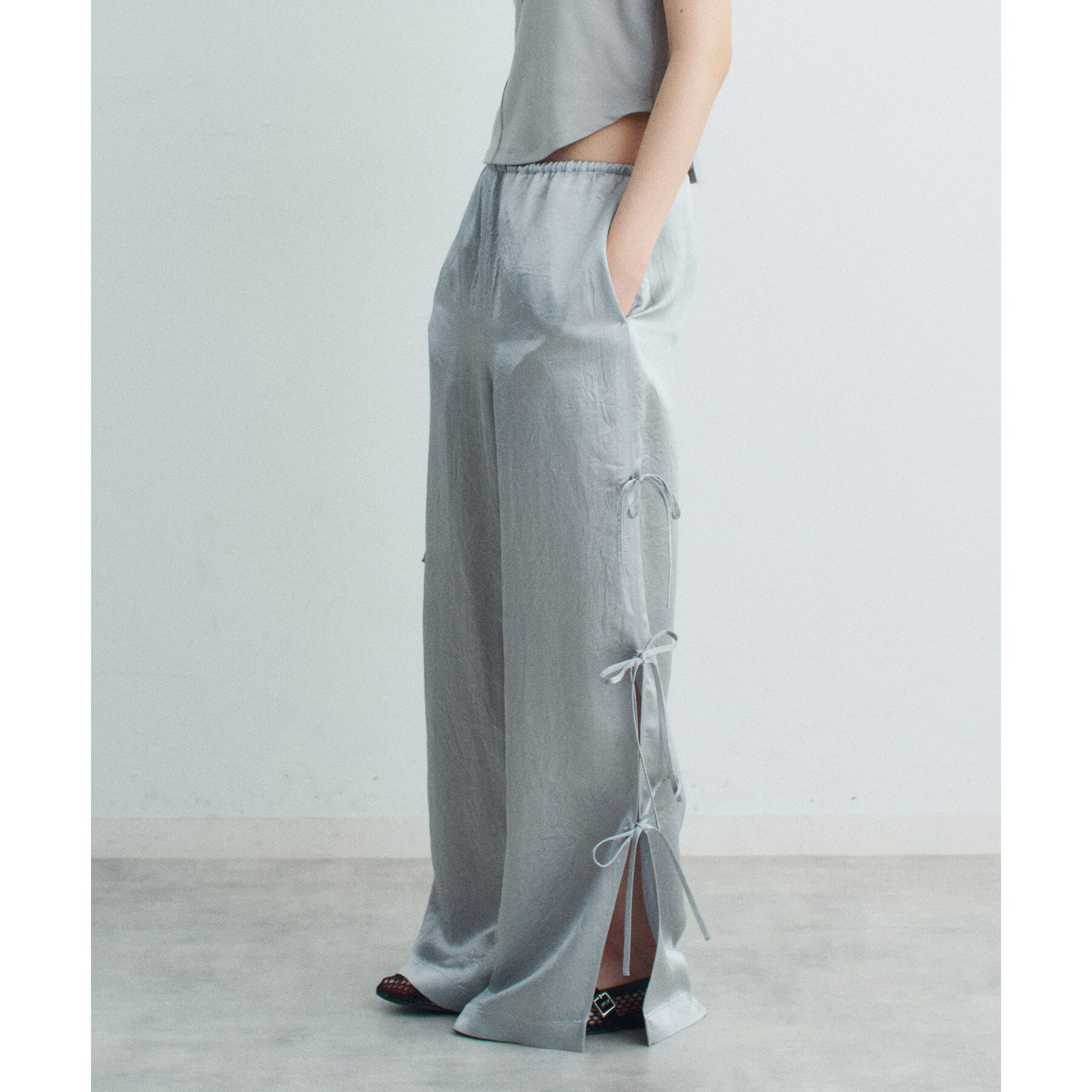 CODE A「ribbon easy pants」|その他|ライトグレー(011
