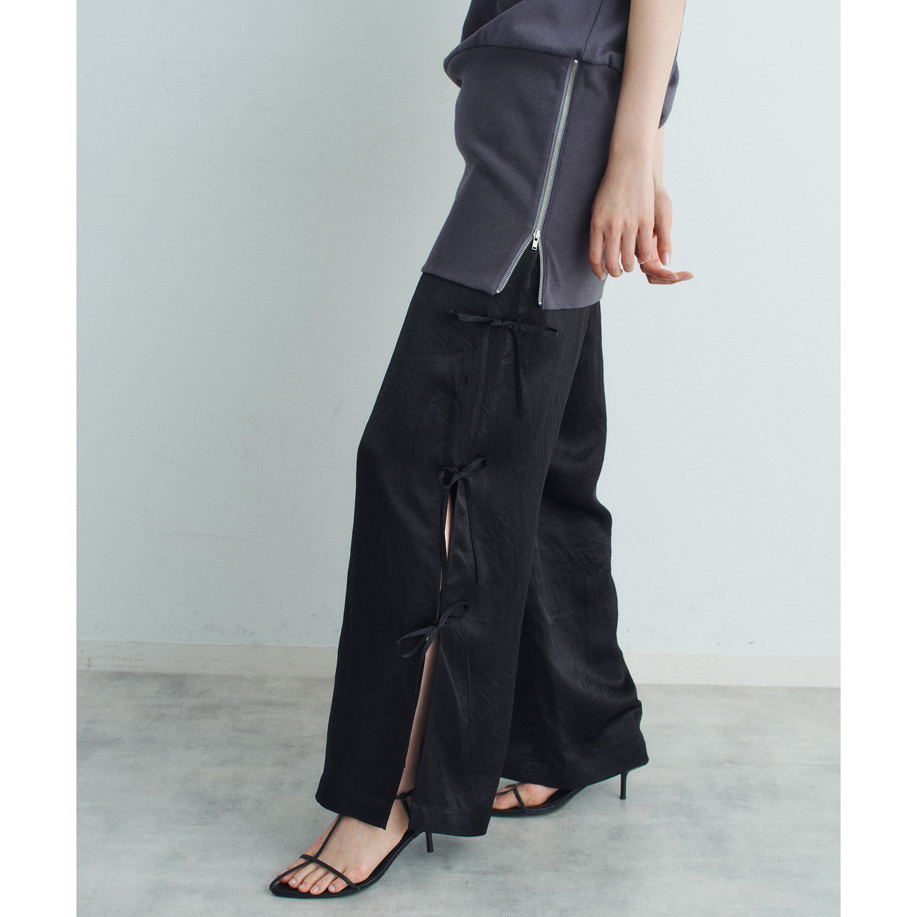 CODE A「ribbon easy pants」|その他|ブラック(019)