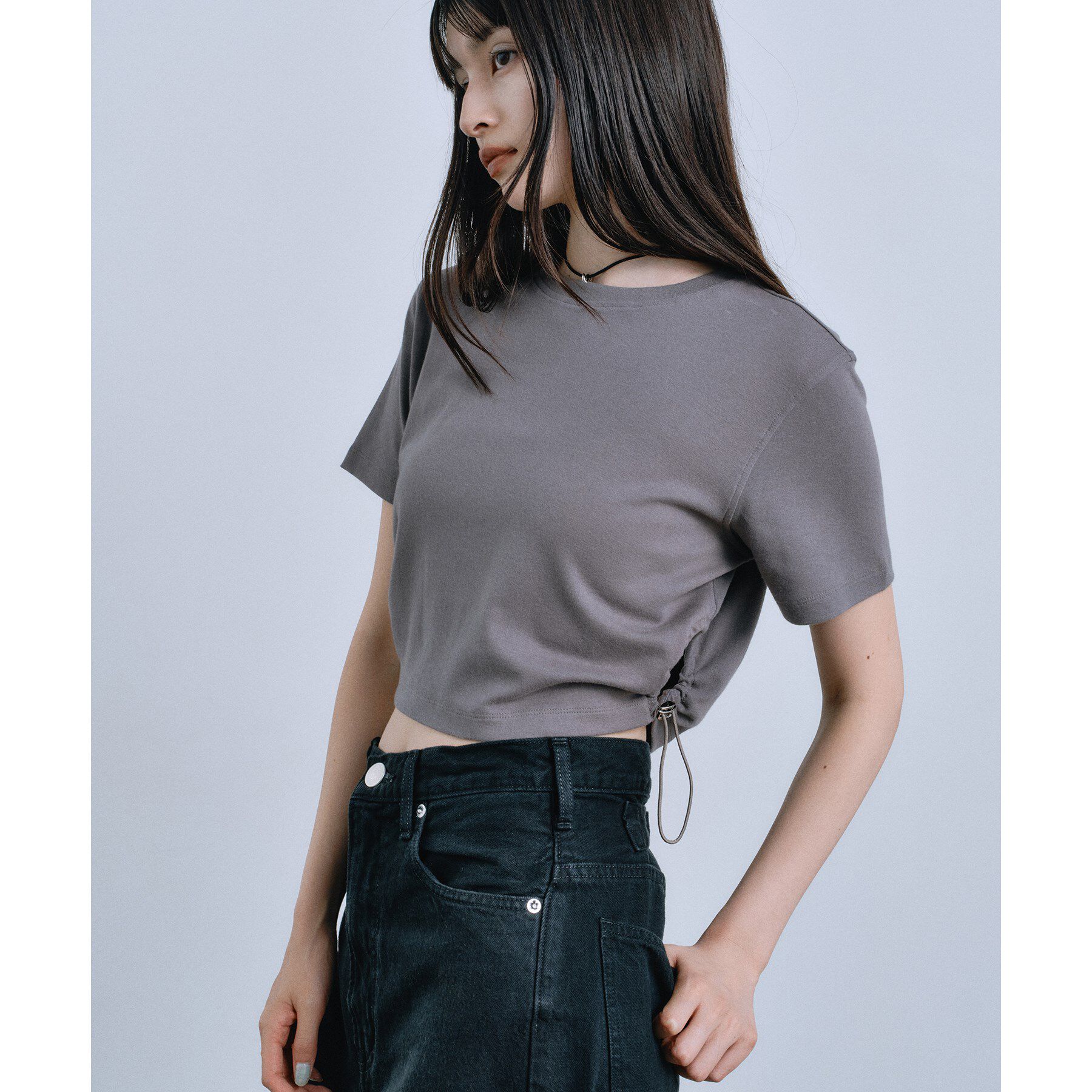 CODE A「drawstring crop tee」|Tシャツ・カットソー|