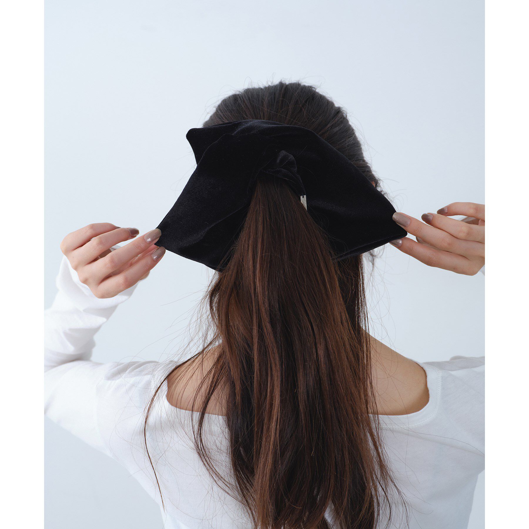 CODE A「heyep｜Velour Square Scrunchie － Medium」|その他|ブラック(019)
