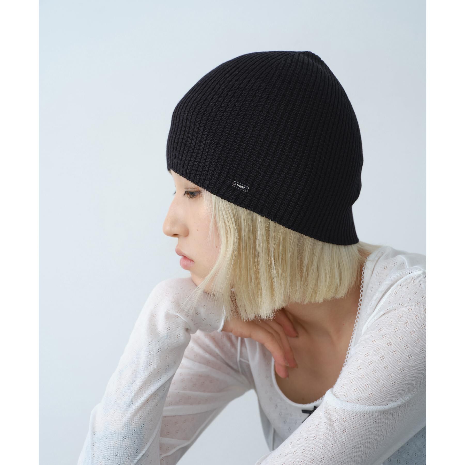 CODE A「heyep｜Silk Beanie」|その他|ブラック(019)