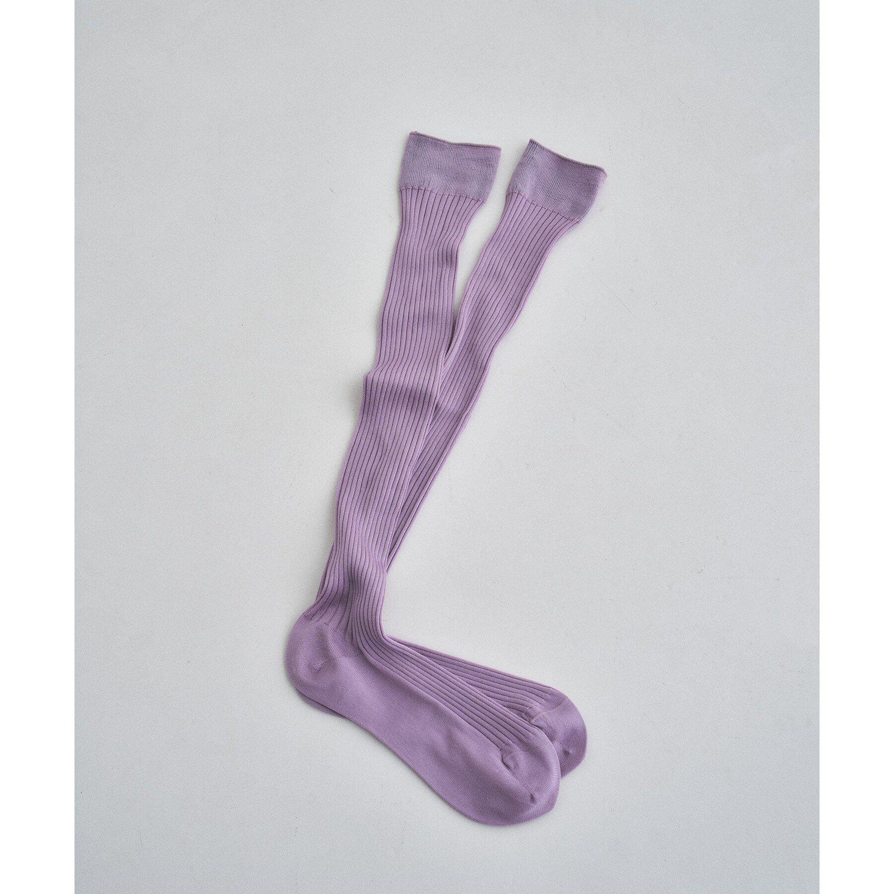 CODE A「piedi nudi｜BRIGHT RIB HIGH SOX」|ソックス|ラベンダー(080)