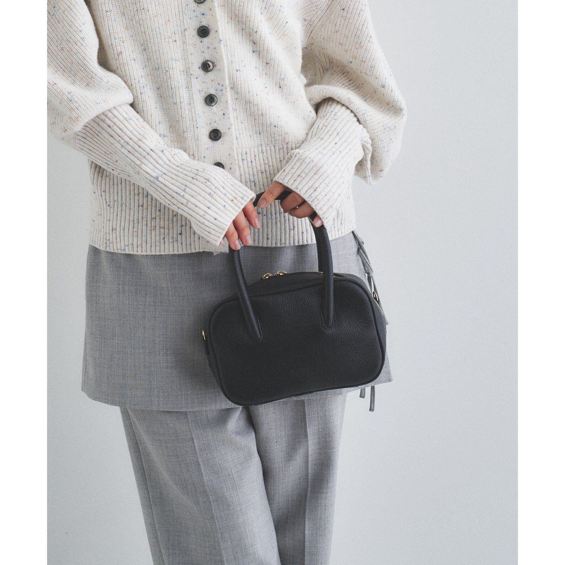 CODE A「MOFIORA｜BOX MINI with strap」|ハンドバッグ|ブラック(019)