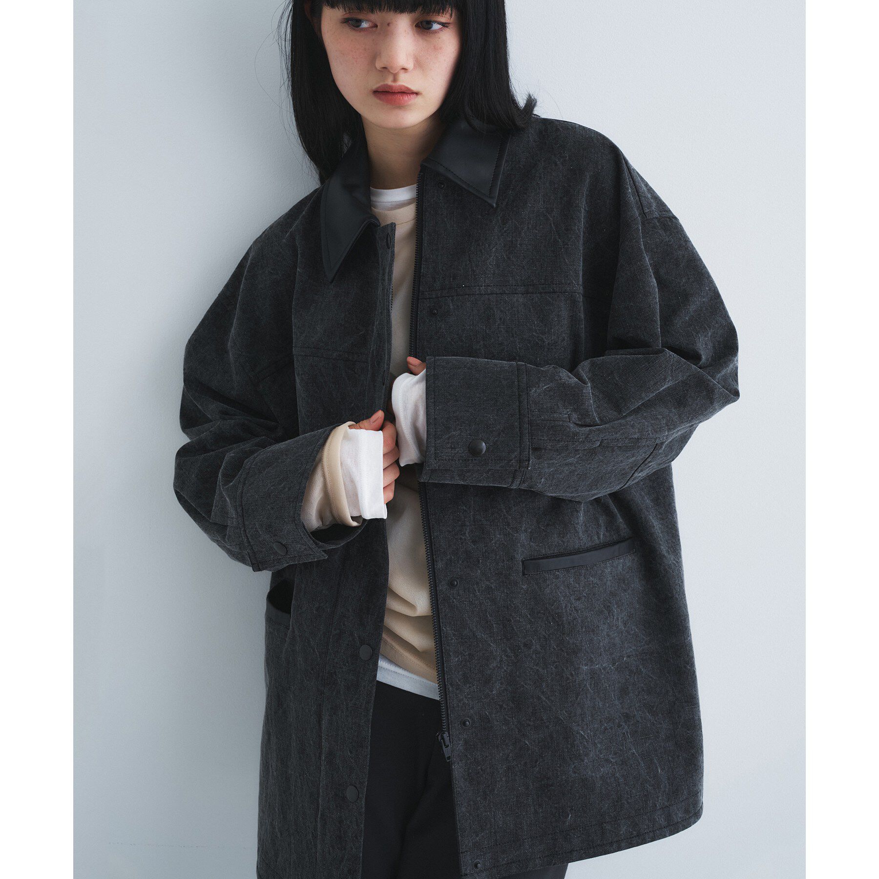 CODE A「pigment denim coverall」|ステンカラーコート|