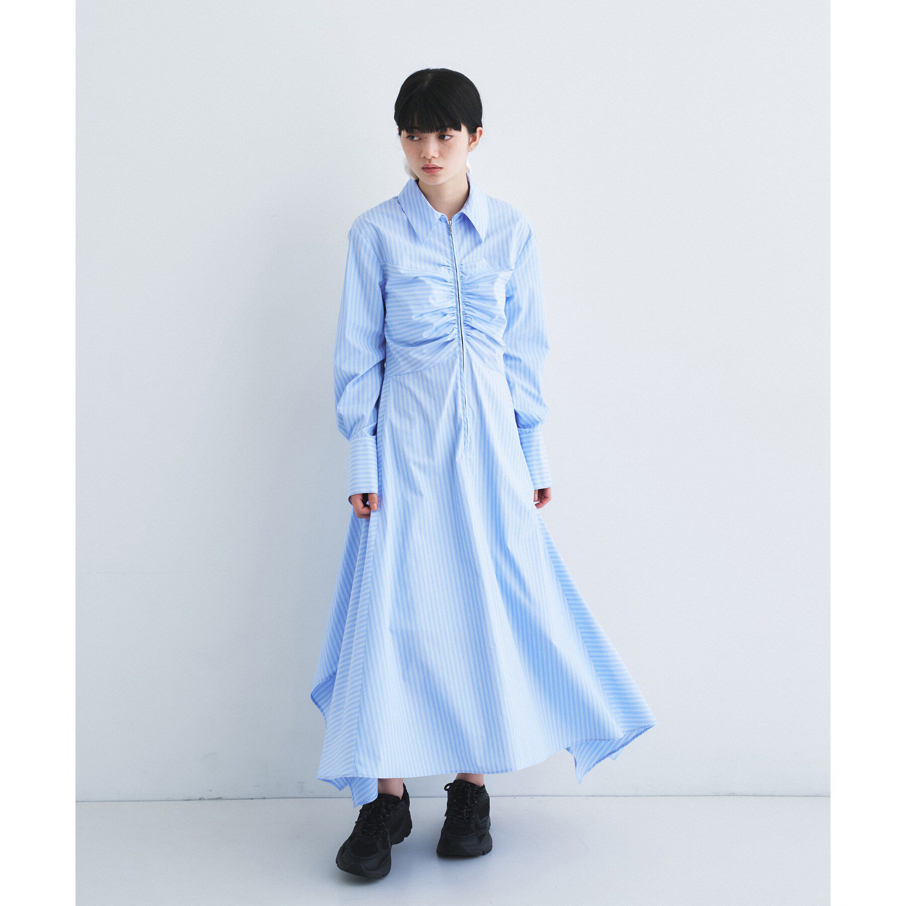 CODE A「stripe shirt dress」|ワンピース|