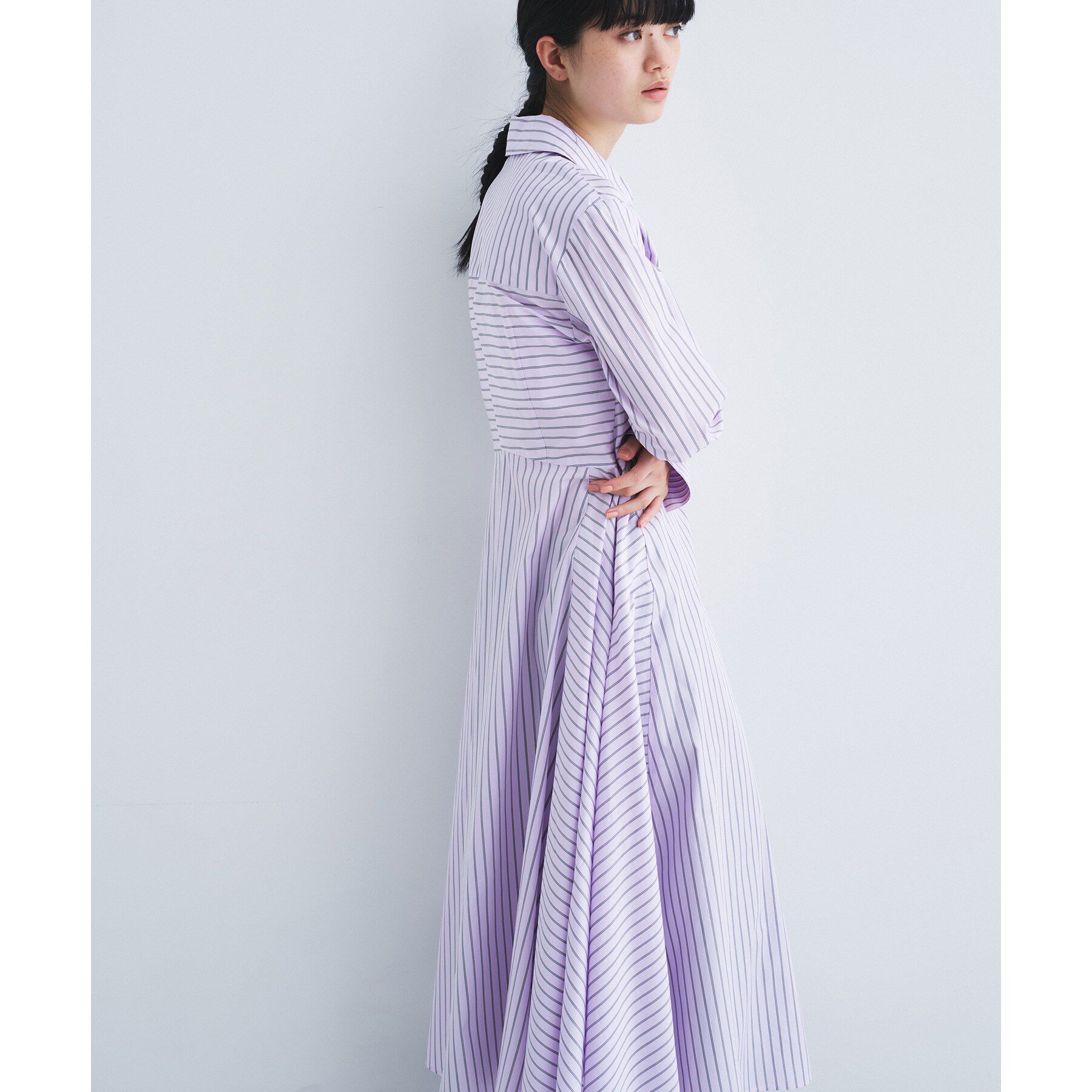 CODE A「stripe shirt dress」|ワンピース|